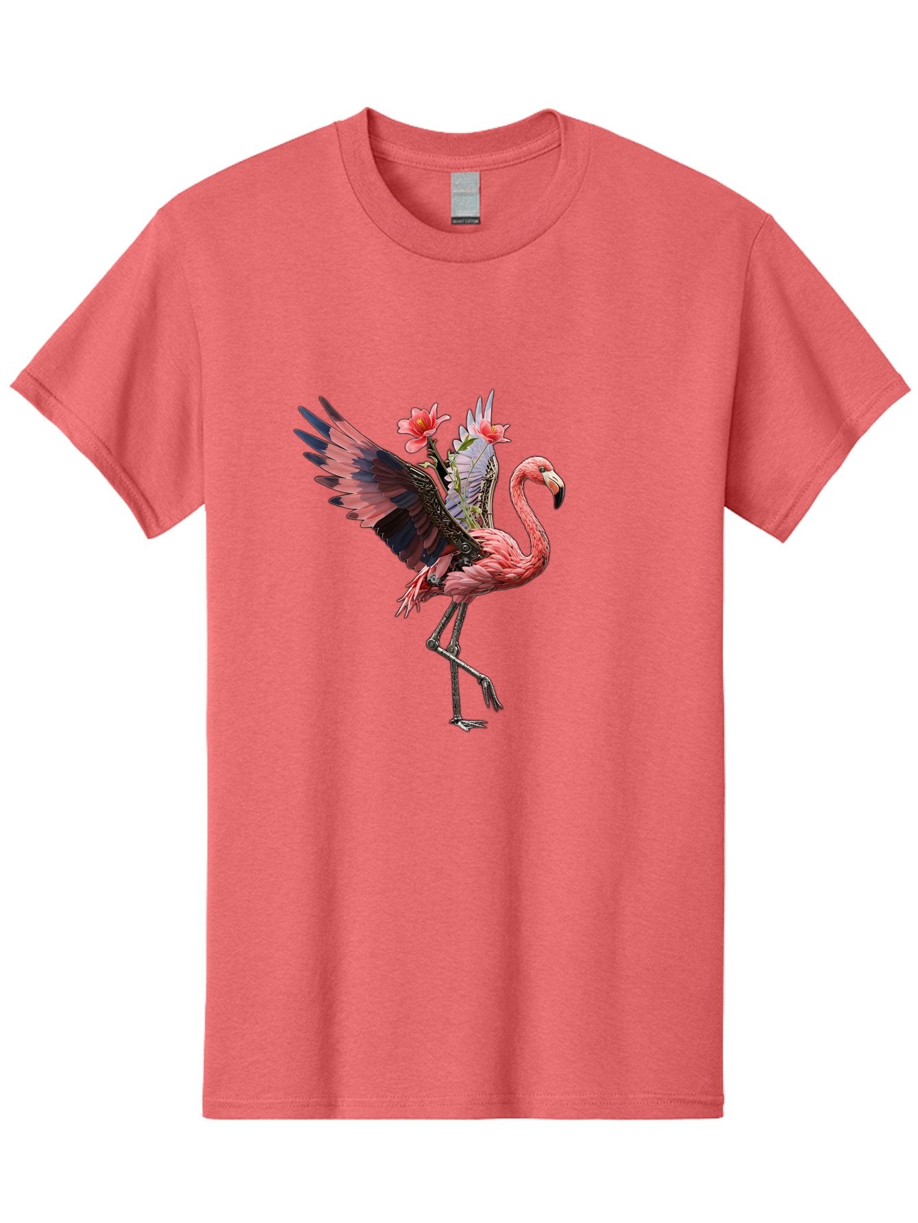 Flamingo-With-Robot-Parts Men'S Graphic Tee, 100% Cotton, Comfortable Casual Summer Wear, Machine Washable, Vintage Camera, Old Camera, Antique Camera, Black Camera, Classic Photography, Photography Equipment, Nostalgic Device, Film Camera, Bak604 8