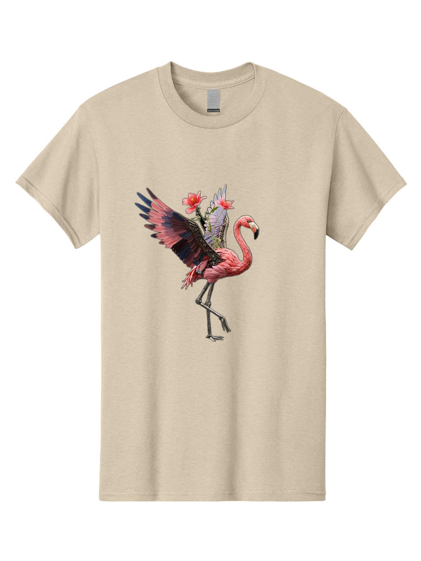 Flamingo-With-Robot-Parts Men'S Graphic Tee, 100% Cotton, Comfortable Casual Summer Wear, Machine Washable, Vintage Camera, Old Camera, Antique Camera, Black Camera, Classic Photography, Photography Equipment, Nostalgic Device, Film Camera, Bak604 3