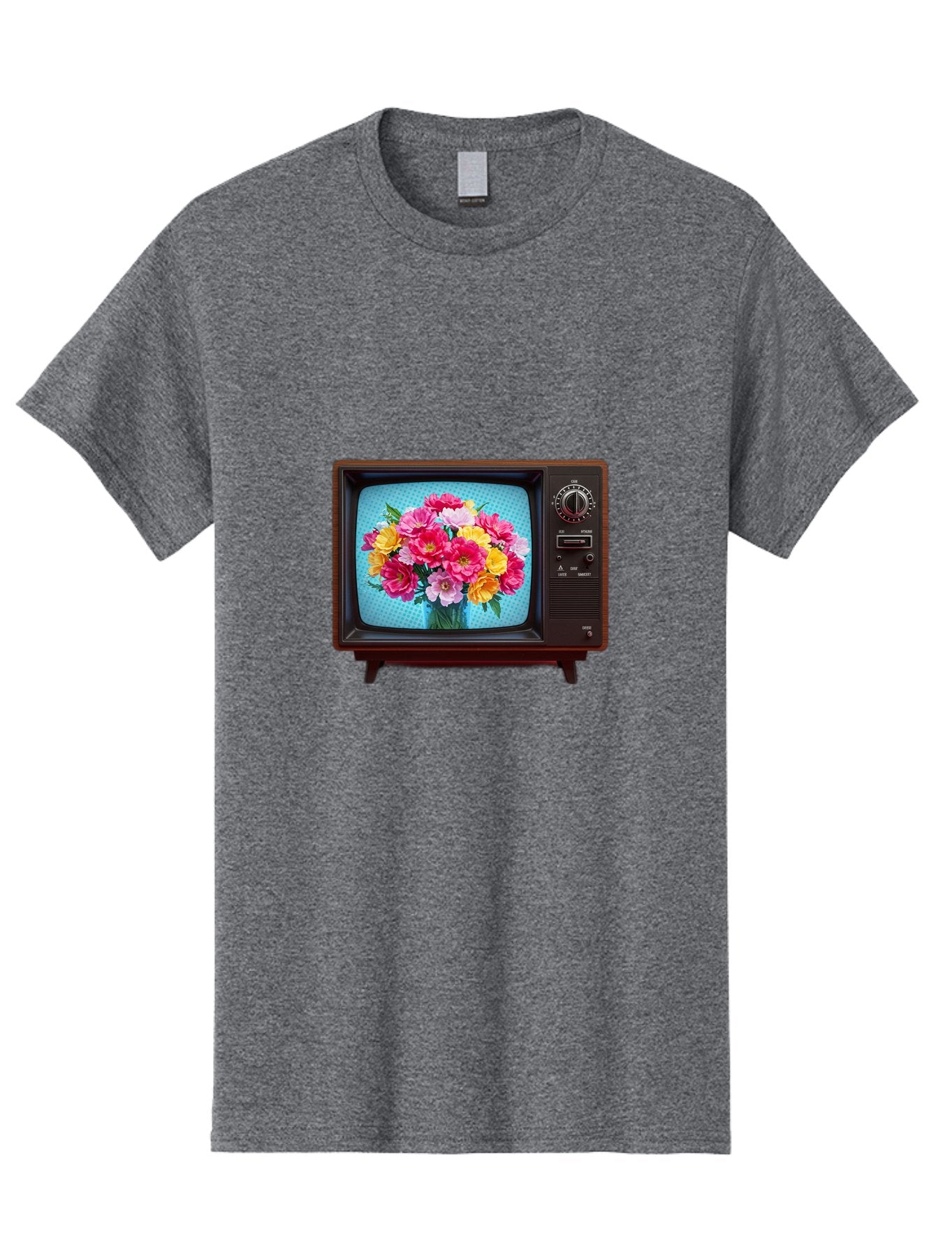 Floral-Bouquet-Tv Men'S Graphic Tee, 100% Cotton, Comfortable Casual Summer Wear, Machine Washable, Vintage Camera, Old Camera, Antique Camera, Black Camera, Classic Photography, Photography Equipment, Nostalgic Device, Film Camera, Camera Art Bak607 9