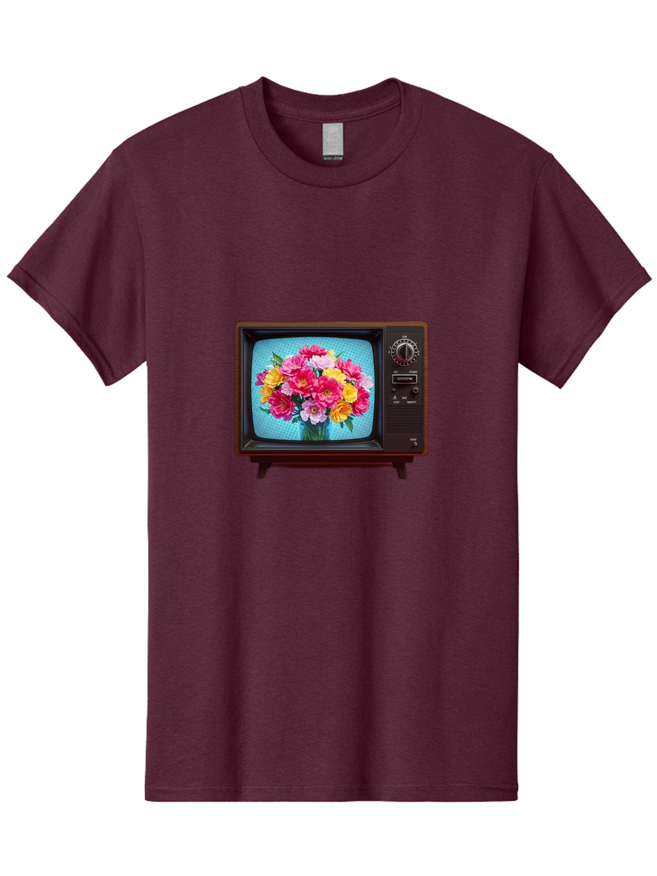 Floral-Bouquet-Tv Men'S Graphic Tee, 100% Cotton, Comfortable Casual Summer Wear, Machine Washable, Vintage Camera, Old Camera, Antique Camera, Black Camera, Classic Photography, Photography Equipment, Nostalgic Device, Film Camera, Camera Art Bak607 8
