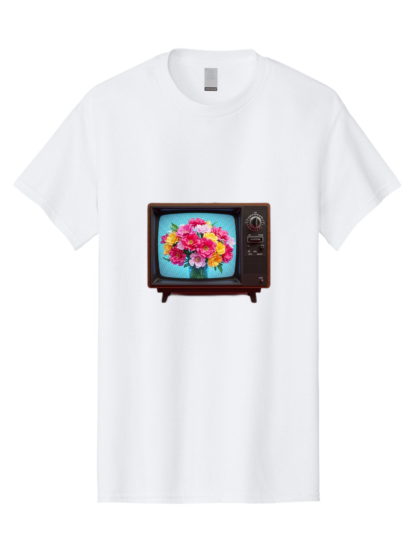 Floral-Bouquet-Tv Men'S Graphic Tee, 100% Cotton, Comfortable Casual Summer Wear, Machine Washable, Vintage Camera, Old Camera, Antique Camera, Black Camera, Classic Photography, Photography Equipment, Nostalgic Device, Film Camera, Camera Art Bak607 3