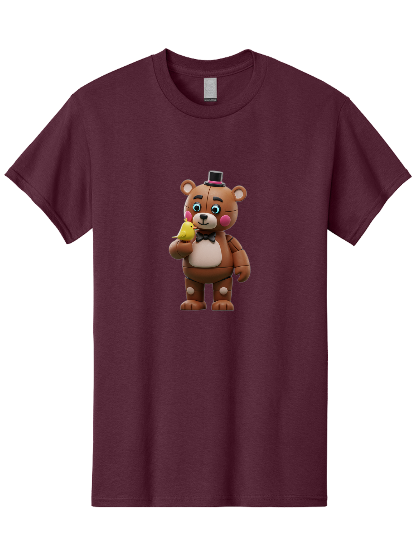 Freddy-Fazbear-With-Bird Men'S Graphic Tee, 100% Cotton, Comfortable Casual Summer Wear, Machine Washable, Vintage Camera, Old Camera, Antique Camera, Black Camera, Classic Photography, Photography Equipment, Nostalgic Device, Film Camera, Bak631