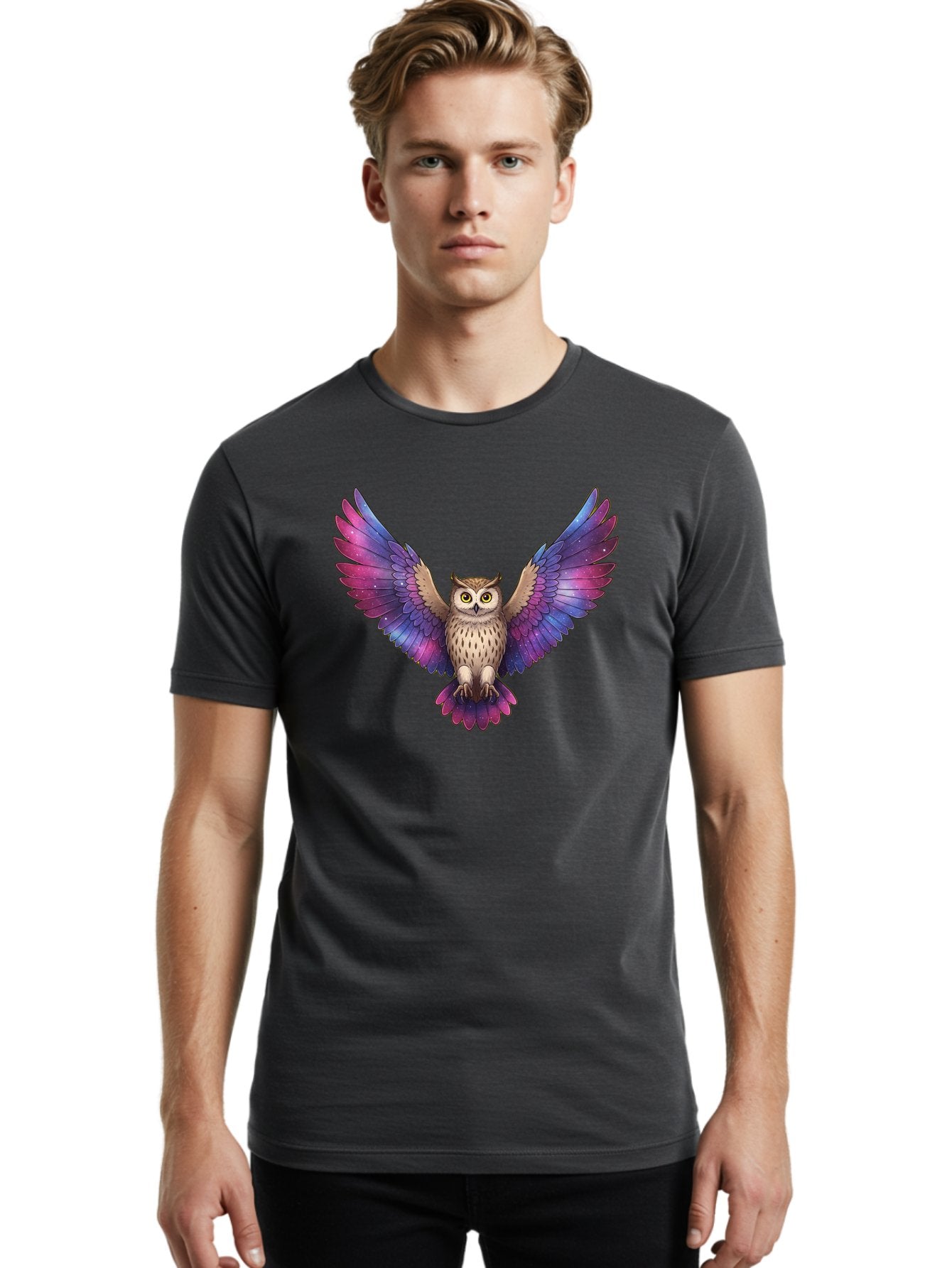 Galaxy-Owl Men'S Graphic Tee, 100% Cotton, Comfortable Casual Summer Wear, Machine Washable, Vintage Camera, Old Camera, Antique Camera, Black Camera, Classic Photography, Photography Equipment, Nostalgic Device, Film Camera, Camera Art Bak654 23