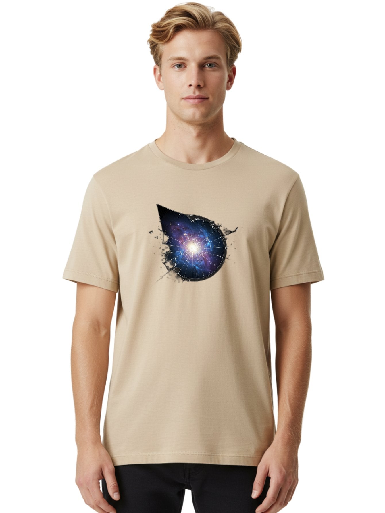 Galaxy-Water-Drop Men'S Graphic Tee, 100% Cotton, Comfortable Casual Summer Wear, Machine Washable, Vintage Camera, Old Camera, Antique Camera, Black Camera, Classic Photography, Photography Equipment, Nostalgic Device, Film Camera, Camera Art Bak655 24