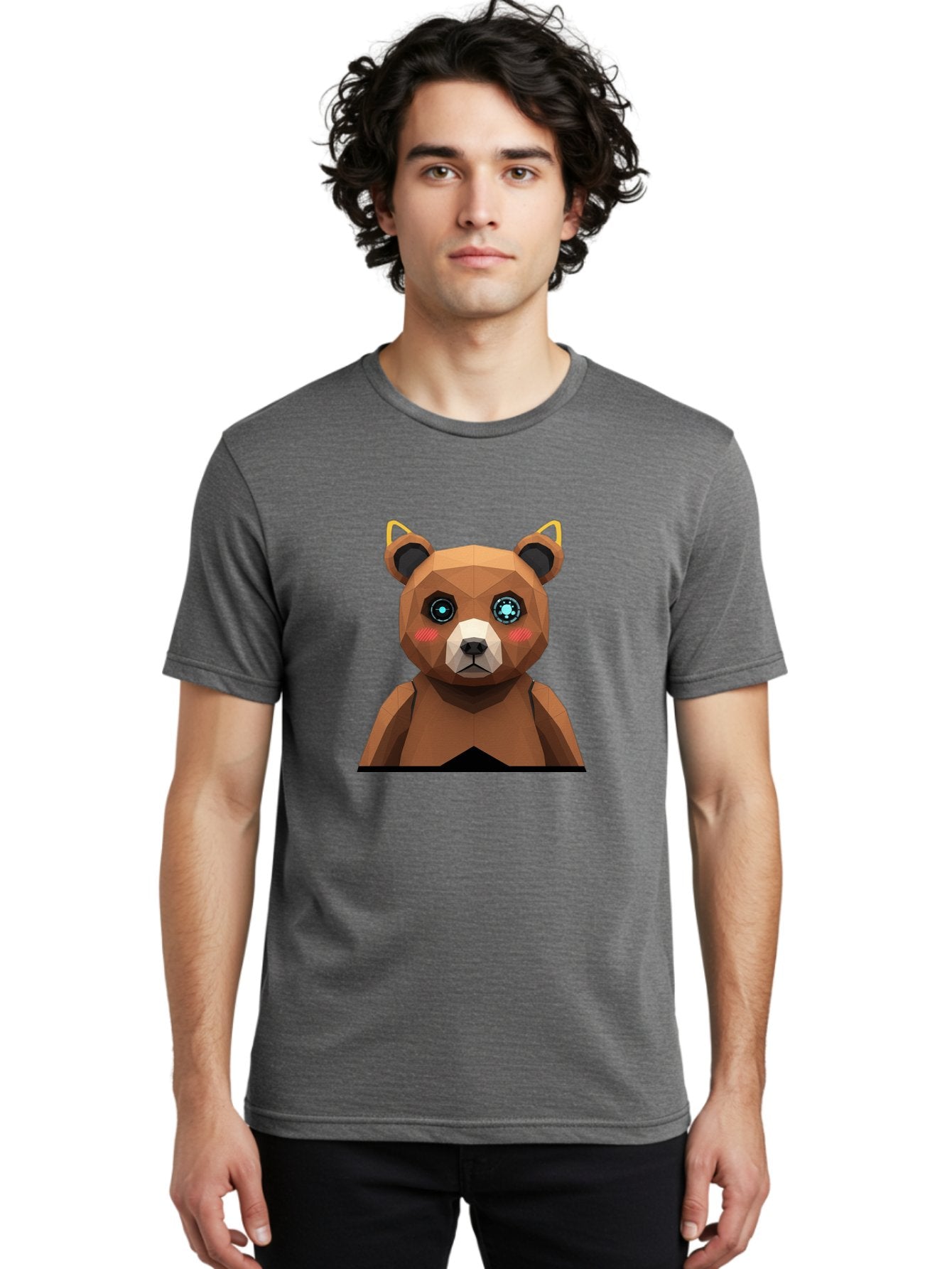 Geometric-Bear Men'S Graphic Tee, 100% Cotton, Comfortable Casual Summer Wear, Machine Washable, Vintage Camera, Old Camera, Antique Camera, Black Camera, Classic Photography, Photography Equipment, Nostalgic Device, Film Camera, Camera Art Bak658 24