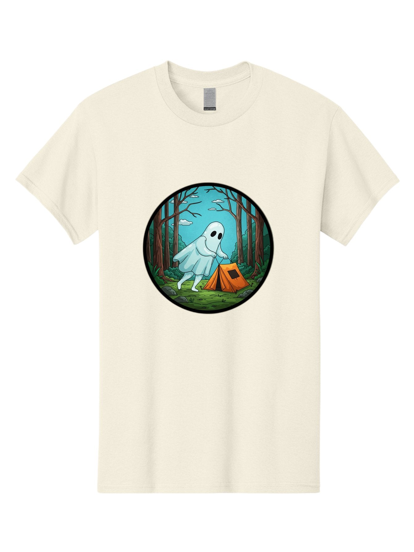 Ghost-Camping-2 Men'S Graphic Tee, 100% Cotton, Comfortable Casual Summer Wear, Machine Washable, Vintage Camera, Old Camera, Antique Camera, Black Camera, Classic Photography, Photography Equipment, Nostalgic Device, Film Camera, Camera Art Bak661 5