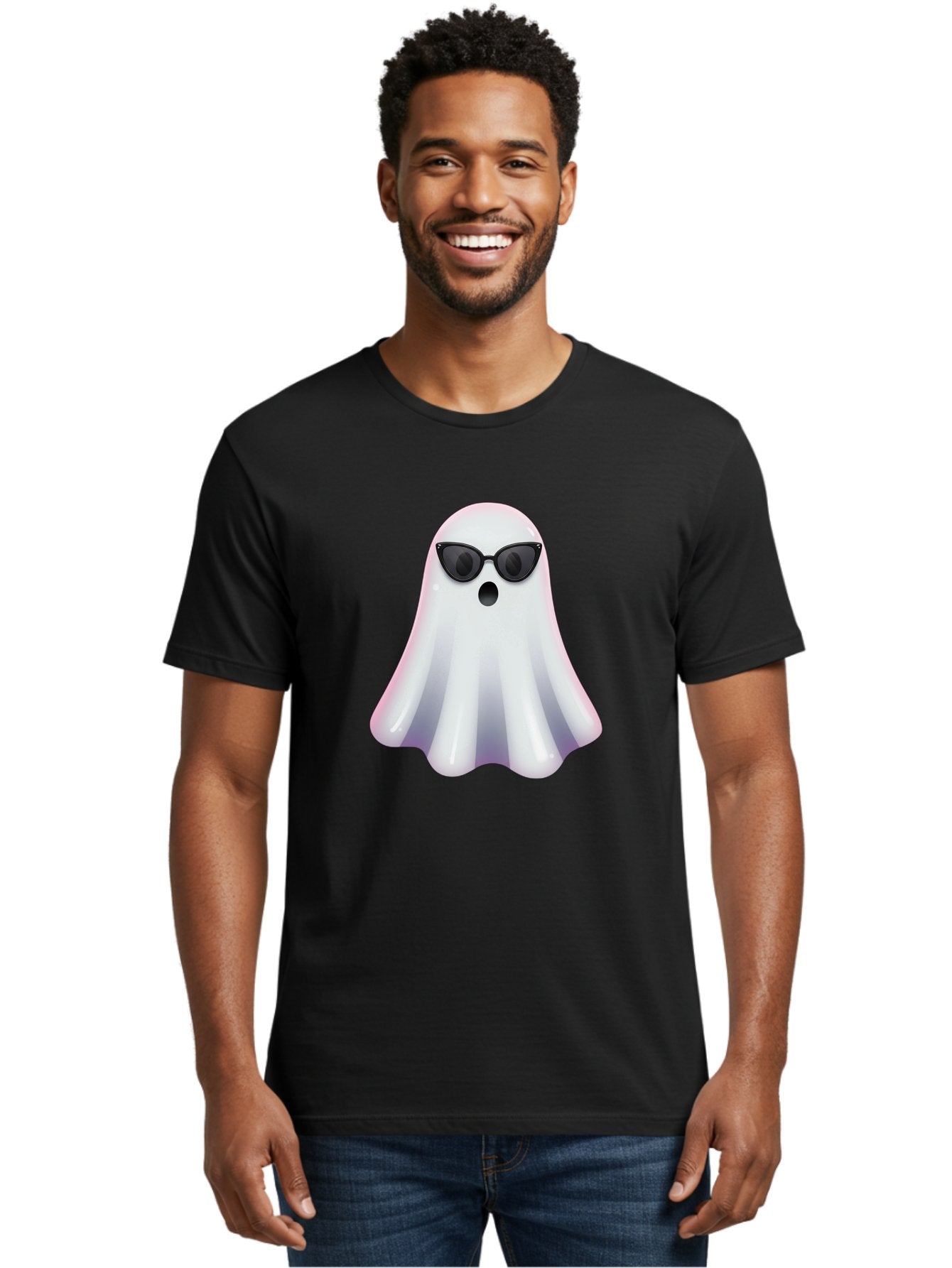 Ghost-Wearing-Sunglasses-1 Men'S Graphic Tee, 100% Cotton, Comfortable Casual Summer Wear, Machine Washable, Vintage Camera, Old Camera, Antique Camera, Black Camera, Classic Photography, Photography Equipment, Nostalgic Device, Film Camera, Bak673 30