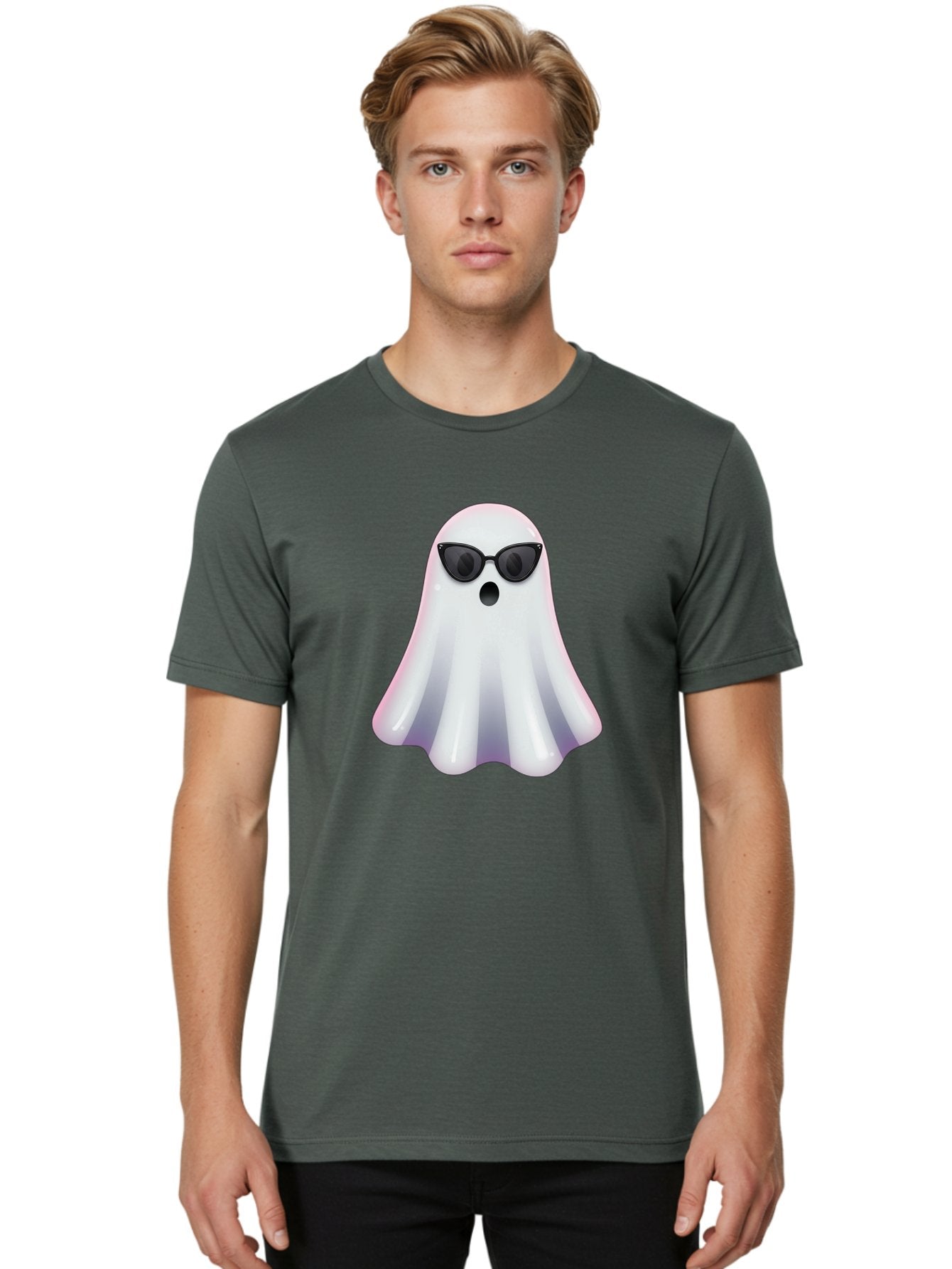 Ghost-Wearing-Sunglasses-1 Men'S Graphic Tee, 100% Cotton, Comfortable Casual Summer Wear, Machine Washable, Vintage Camera, Old Camera, Antique Camera, Black Camera, Classic Photography, Photography Equipment, Nostalgic Device, Film Camera, Bak673 16