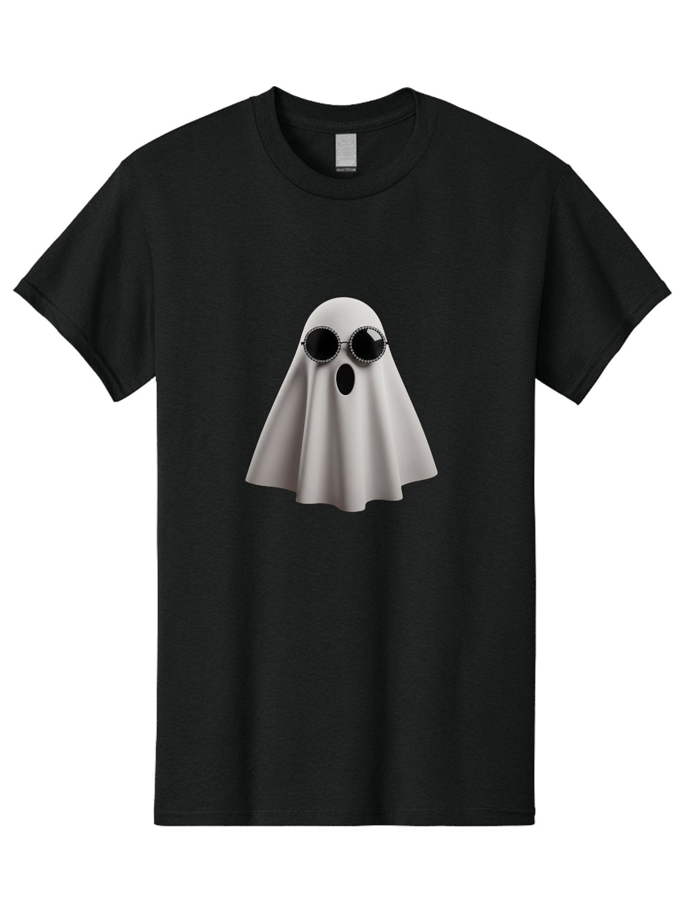 Ghost-Wearing-Sunglasses-3 Men'S Graphic Tee, 100% Cotton, Comfortable Casual Summer Wear, Machine Washable, Vintage Camera, Old Camera, Antique Camera, Black Camera, Classic Photography, Photography Equipment, Nostalgic Device, Film Camera, Bak675 5