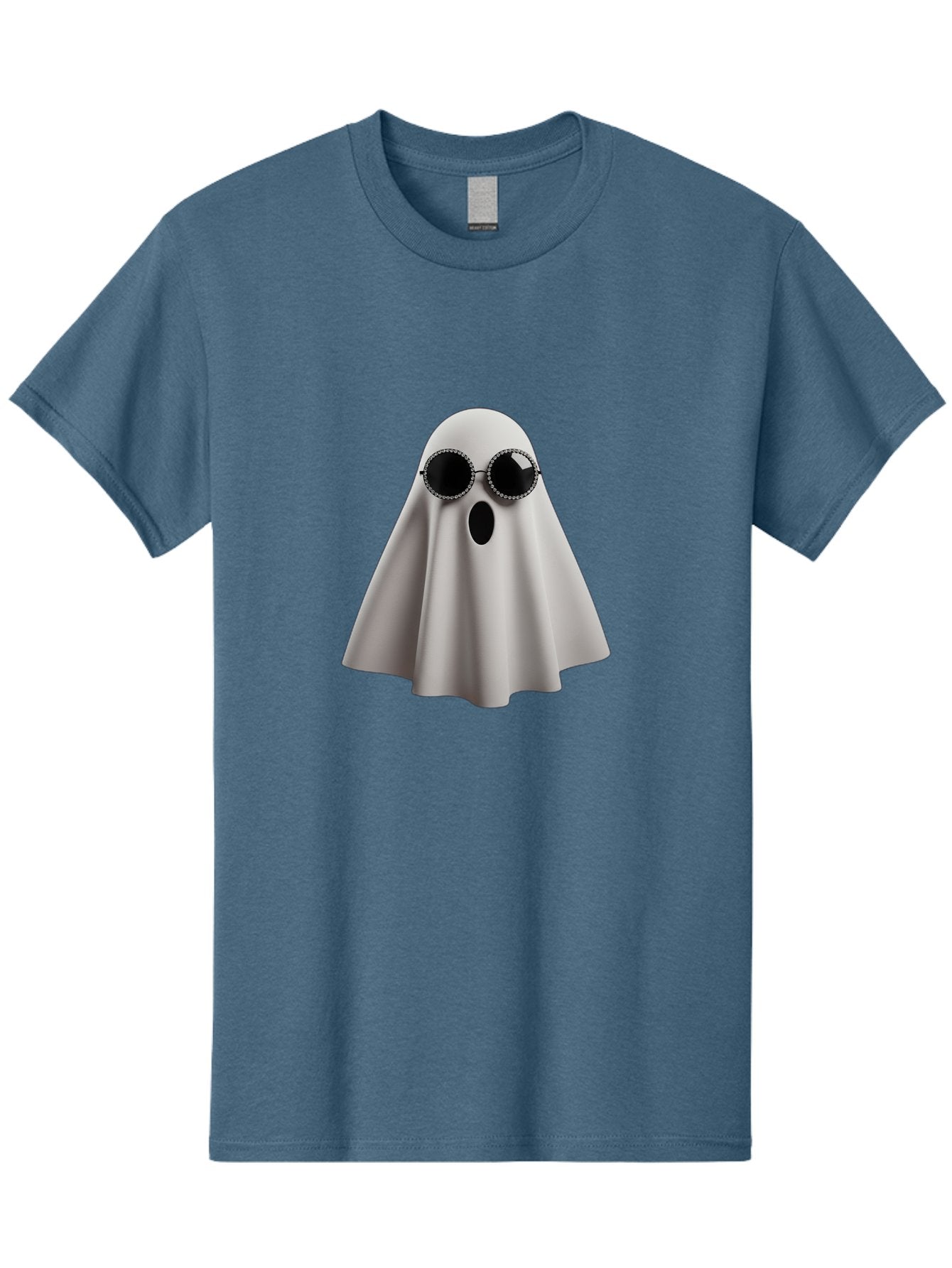 Ghost-Wearing-Sunglasses-3 Men'S Graphic Tee, 100% Cotton, Comfortable Casual Summer Wear, Machine Washable, Vintage Camera, Old Camera, Antique Camera, Black Camera, Classic Photography, Photography Equipment, Nostalgic Device, Film Camera, Bak675 4