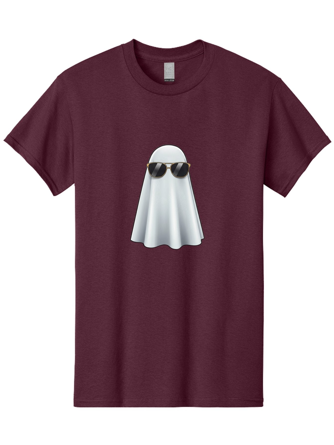 Ghost-Wearing-Sunglasses Men'S Graphic Tee, 100% Cotton, Comfortable Casual Summer Wear, Machine Washable, Vintage Camera, Old Camera, Antique Camera, Black Camera, Classic Photography, Photography Equipment, Nostalgic Device, Film Camera, Bak677 5