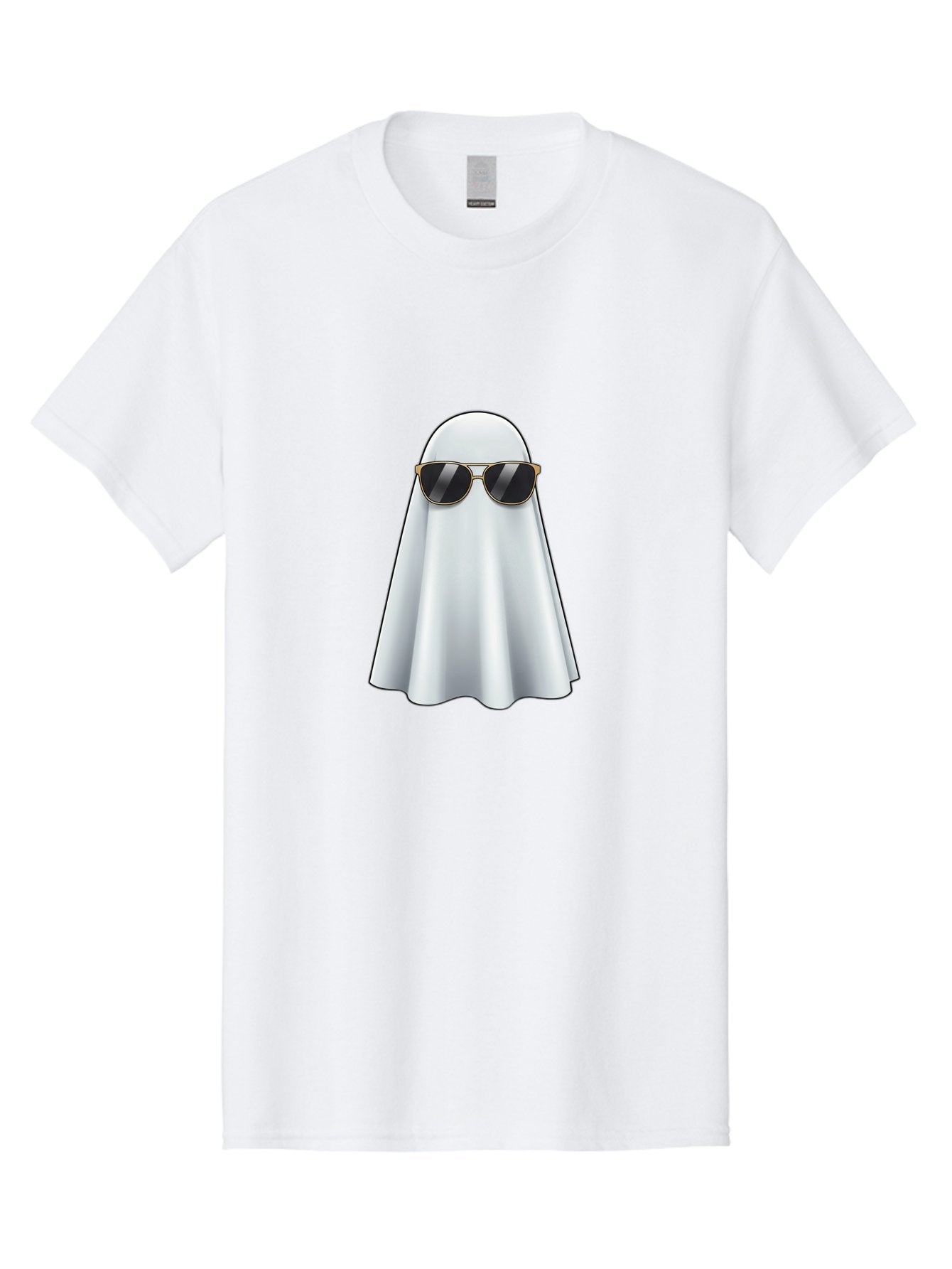 Ghost-Wearing-Sunglasses Men'S Graphic Tee, 100% Cotton, Comfortable Casual Summer Wear, Machine Washable, Vintage Camera, Old Camera, Antique Camera, Black Camera, Classic Photography, Photography Equipment, Nostalgic Device, Film Camera, Bak677 3