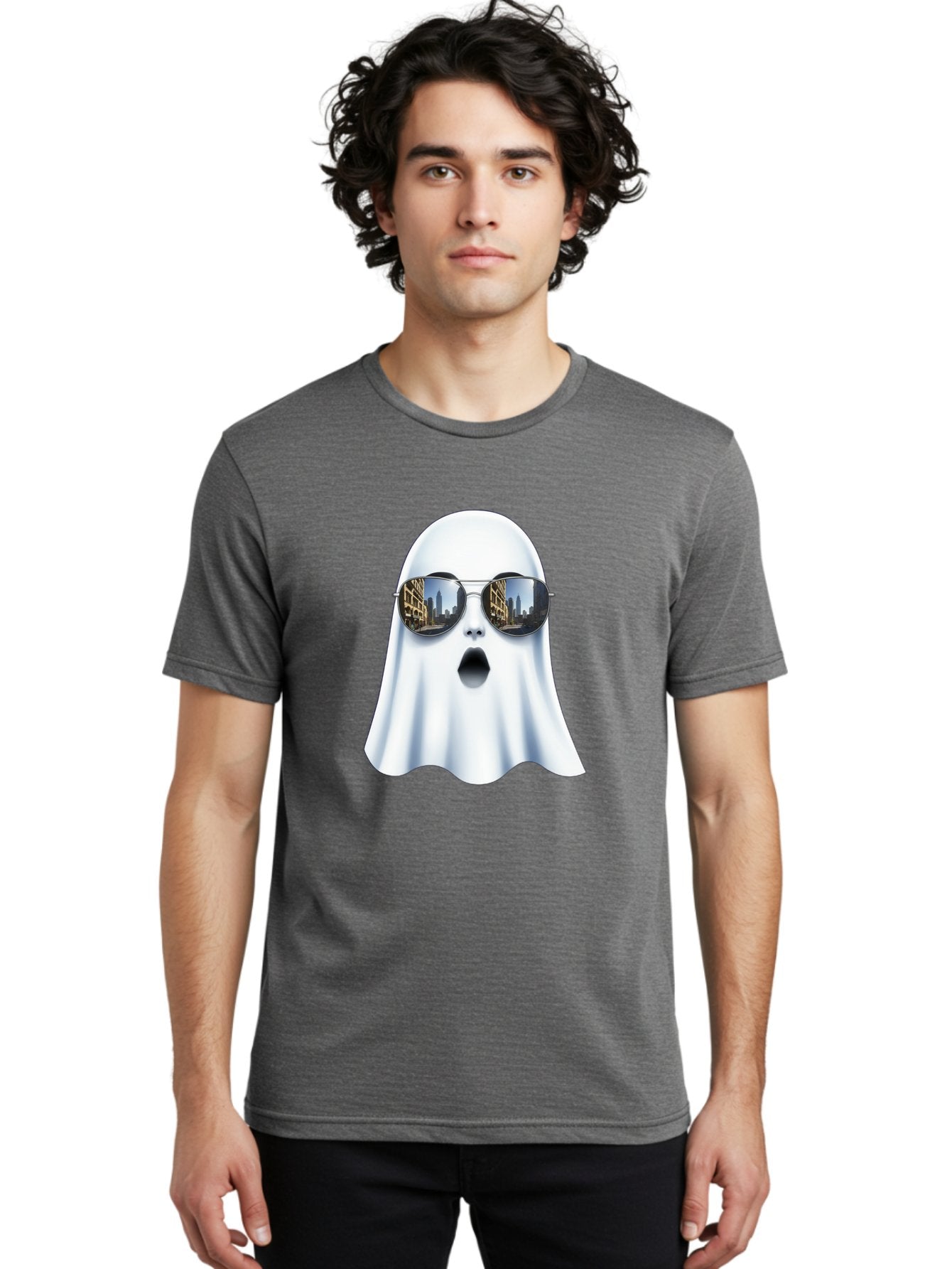 Ghost-With-Sunglasses-1 Men'S Graphic Tee, 100% Cotton, Comfortable Casual Summer Wear, Machine Washable, Vintage Camera, Old Camera, Antique Camera, Black Camera, Classic Photography, Photography Equipment, Nostalgic Device, Film Camera, Bak679 26