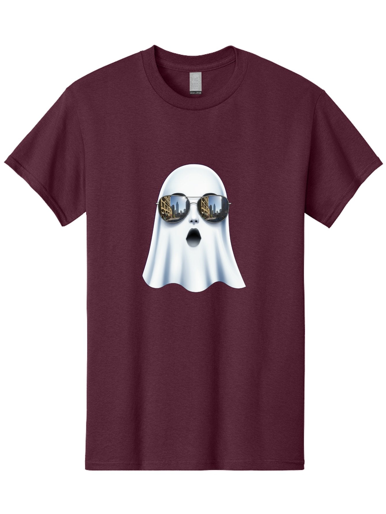 Ghost-With-Sunglasses-1 Men'S Graphic Tee, 100% Cotton, Comfortable Casual Summer Wear, Machine Washable, Vintage Camera, Old Camera, Antique Camera, Black Camera, Classic Photography, Photography Equipment, Nostalgic Device, Film Camera, Bak679
