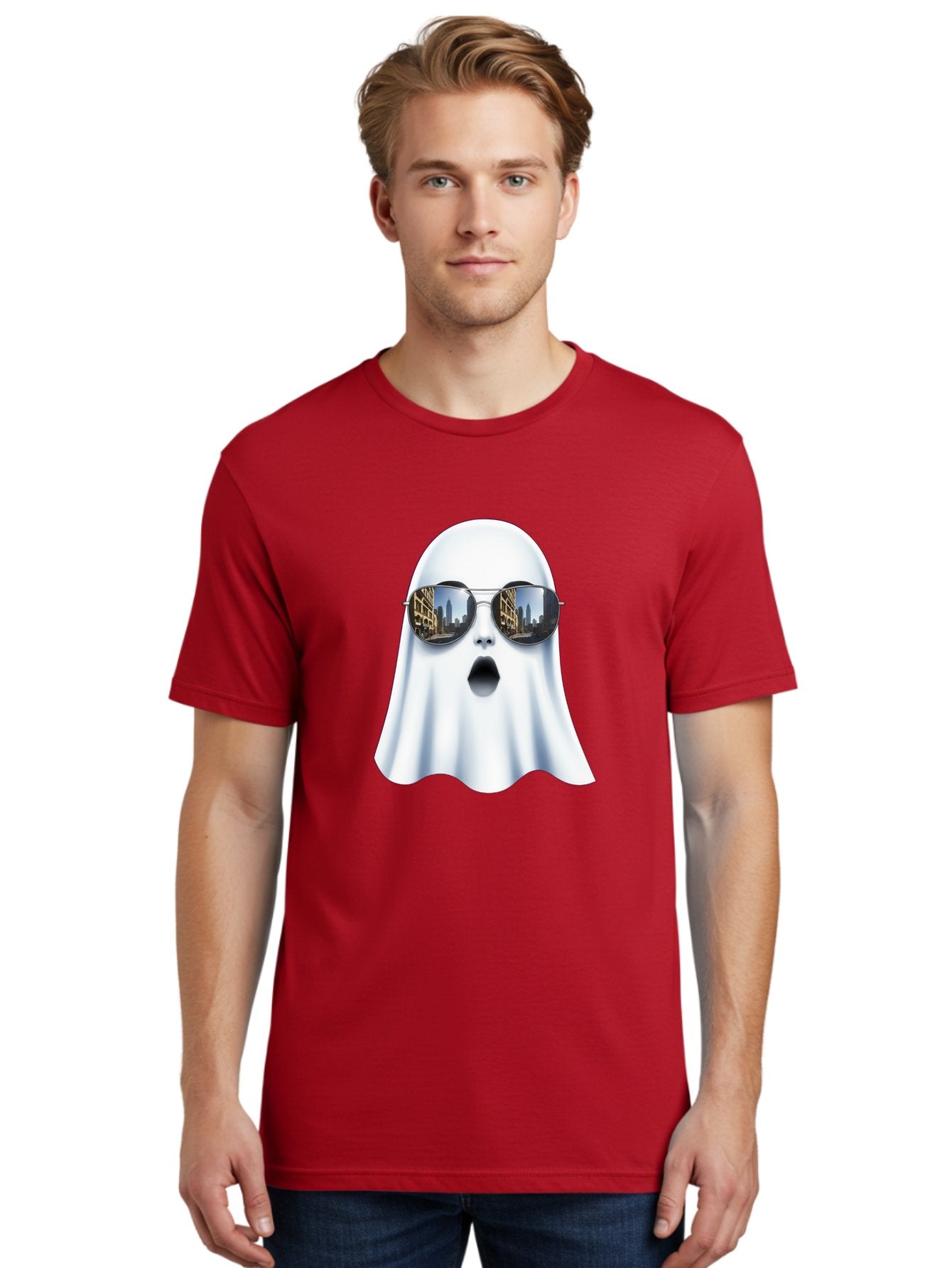 Ghost-With-Sunglasses-1 Men'S Graphic Tee, 100% Cotton, Comfortable Casual Summer Wear, Machine Washable, Vintage Camera, Old Camera, Antique Camera, Black Camera, Classic Photography, Photography Equipment, Nostalgic Device, Film Camera, Bak679 23