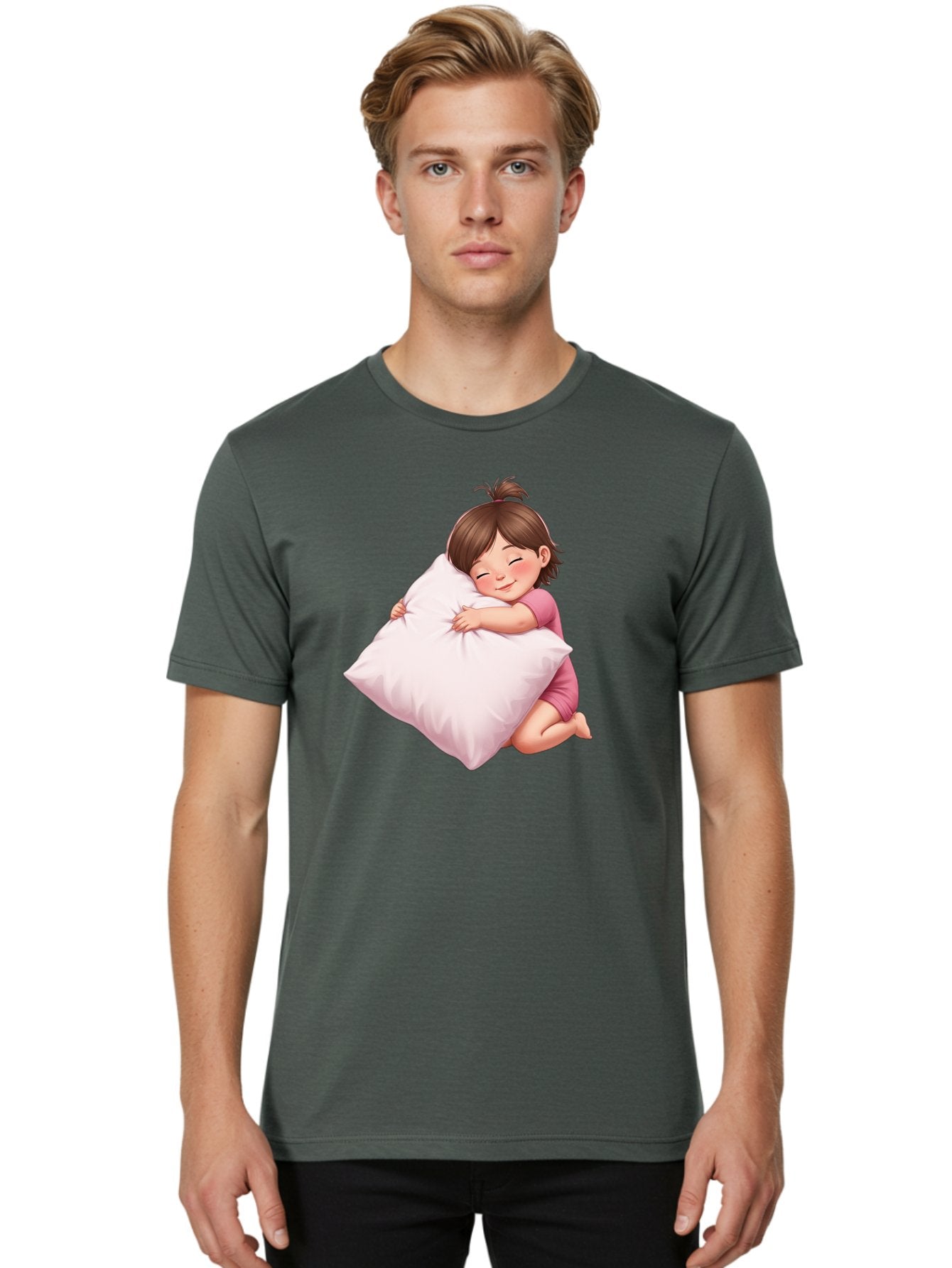 Girl-Hugging-Pillow-1 Men'S Graphic Tee, 100% Cotton, Comfortable Casual Summer Wear, Machine Washable, Vintage Camera, Old Camera, Antique Camera, Black Camera, Classic Photography, Photography Equipment, Nostalgic Device, Film Camera, Bak686 30