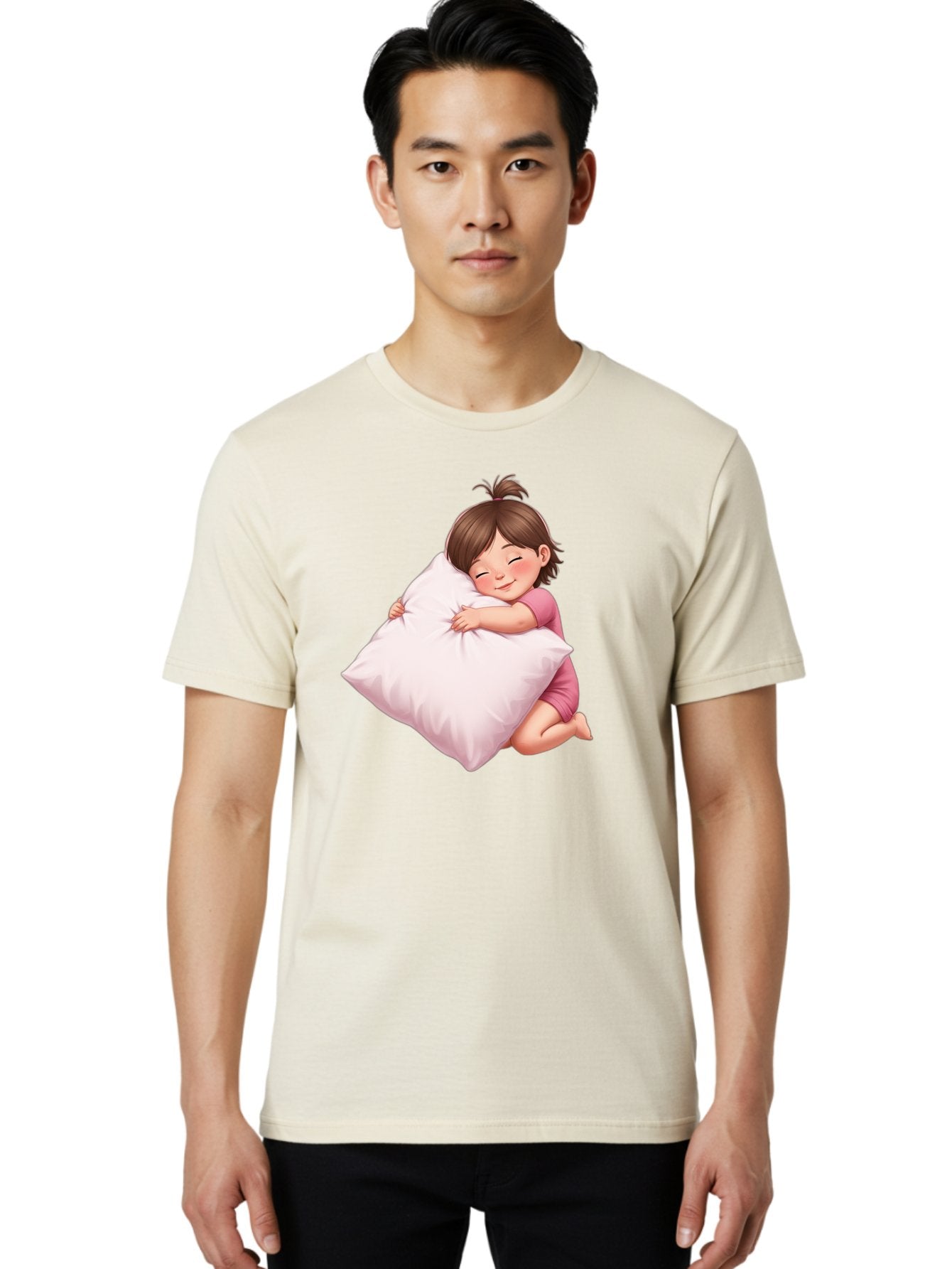 Girl-Hugging-Pillow-1 Men'S Graphic Tee, 100% Cotton, Comfortable Casual Summer Wear, Machine Washable, Vintage Camera, Old Camera, Antique Camera, Black Camera, Classic Photography, Photography Equipment, Nostalgic Device, Film Camera, Bak686 24