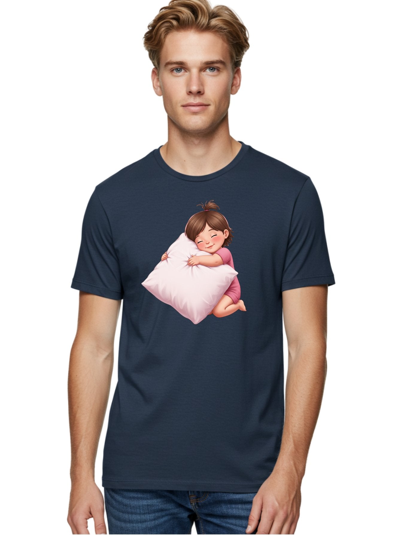 Girl-Hugging-Pillow-1 Men'S Graphic Tee, 100% Cotton, Comfortable Casual Summer Wear, Machine Washable, Vintage Camera, Old Camera, Antique Camera, Black Camera, Classic Photography, Photography Equipment, Nostalgic Device, Film Camera, Bak686 25