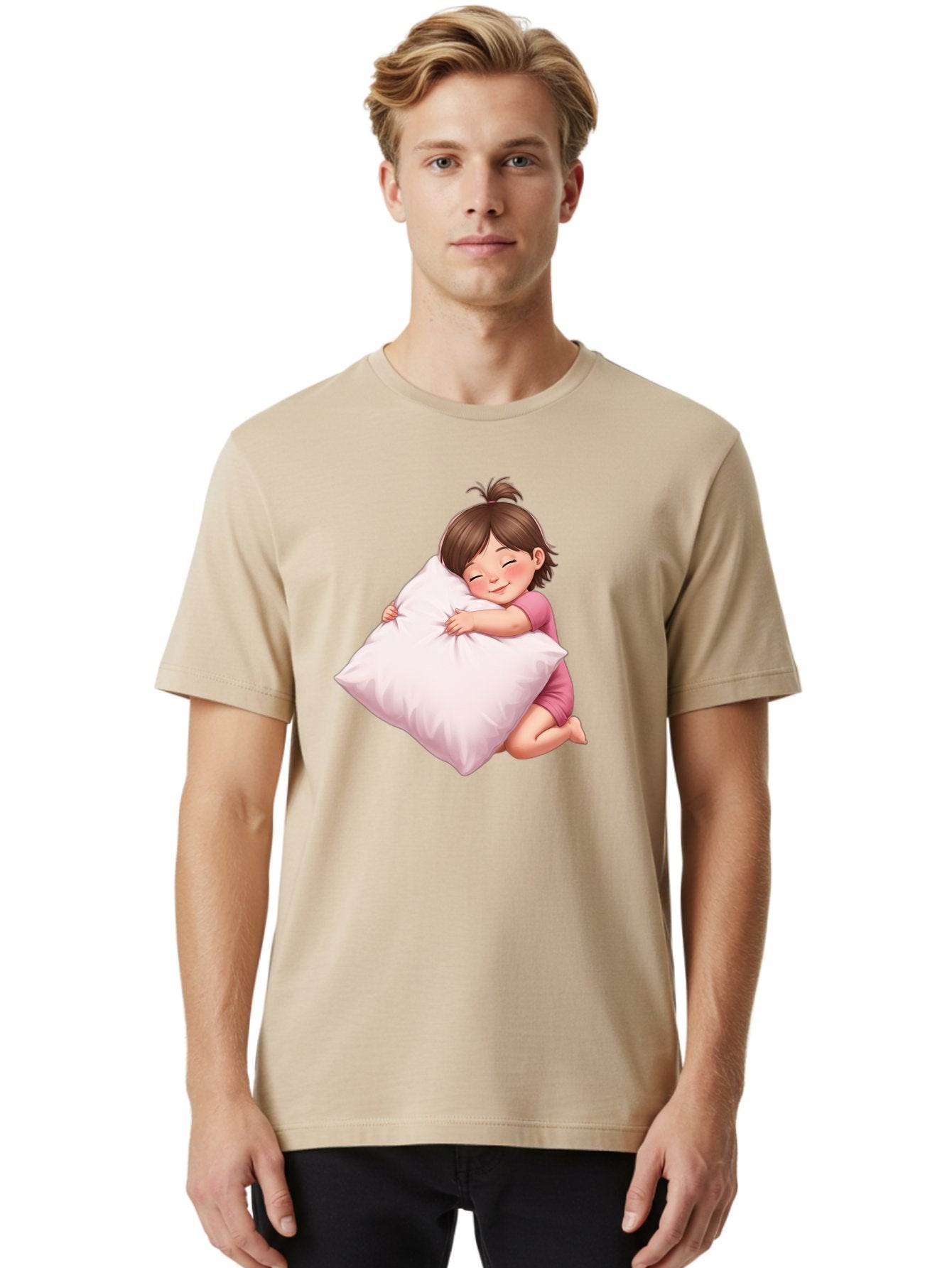 Girl-Hugging-Pillow-1 Men'S Graphic Tee, 100% Cotton, Comfortable Casual Summer Wear, Machine Washable, Vintage Camera, Old Camera, Antique Camera, Black Camera, Classic Photography, Photography Equipment, Nostalgic Device, Film Camera, Bak686 17