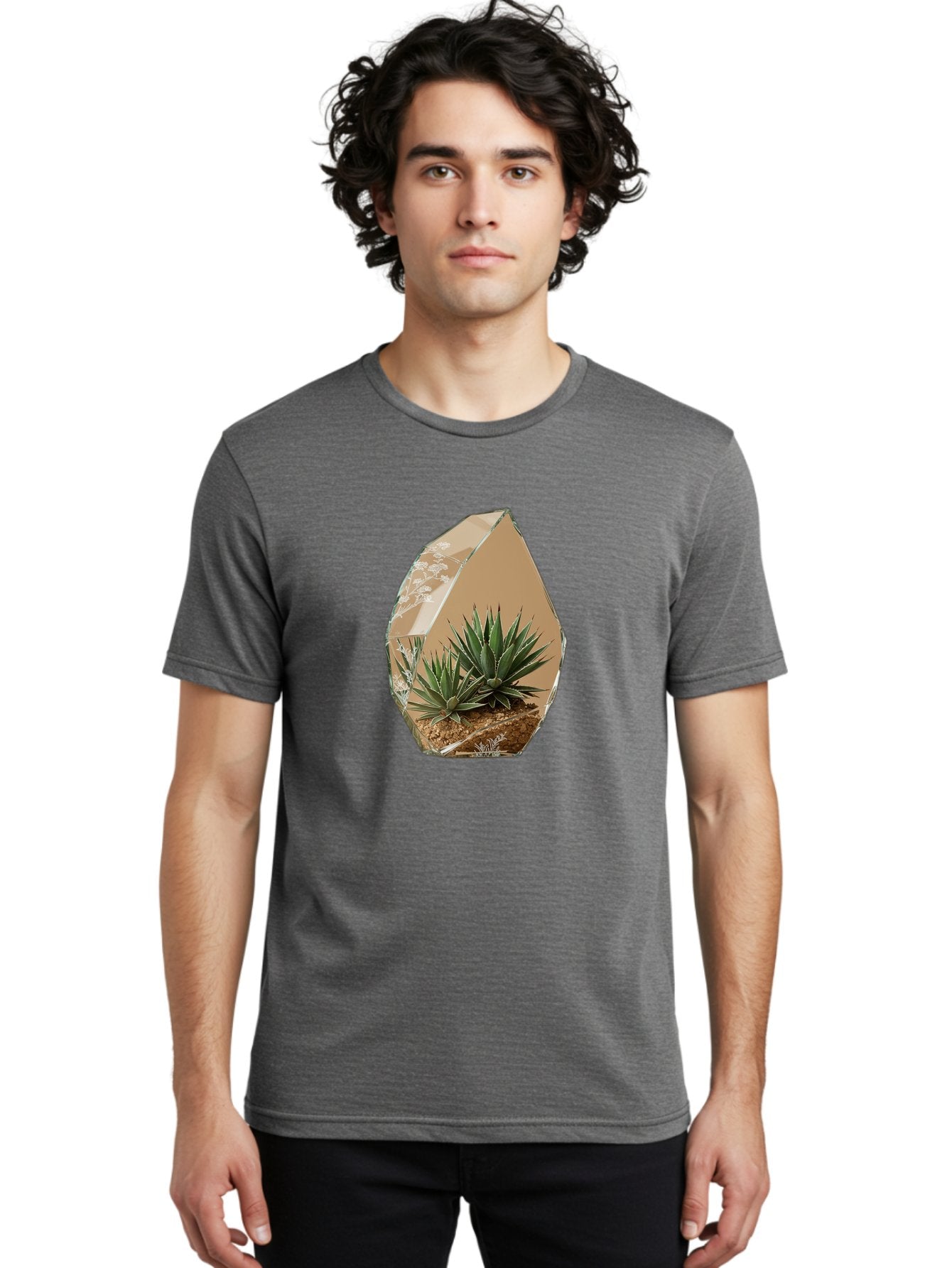 Glass-Terrarium-With-Succulents Men'S Graphic Tee, 100% Cotton, Comfortable Casual Summer Wear, Machine Washable, Vintage Camera, Old Camera, Antique Camera, Black Camera, Classic Photography, Photography Equipment, Nostalgic Device, Bak693 19