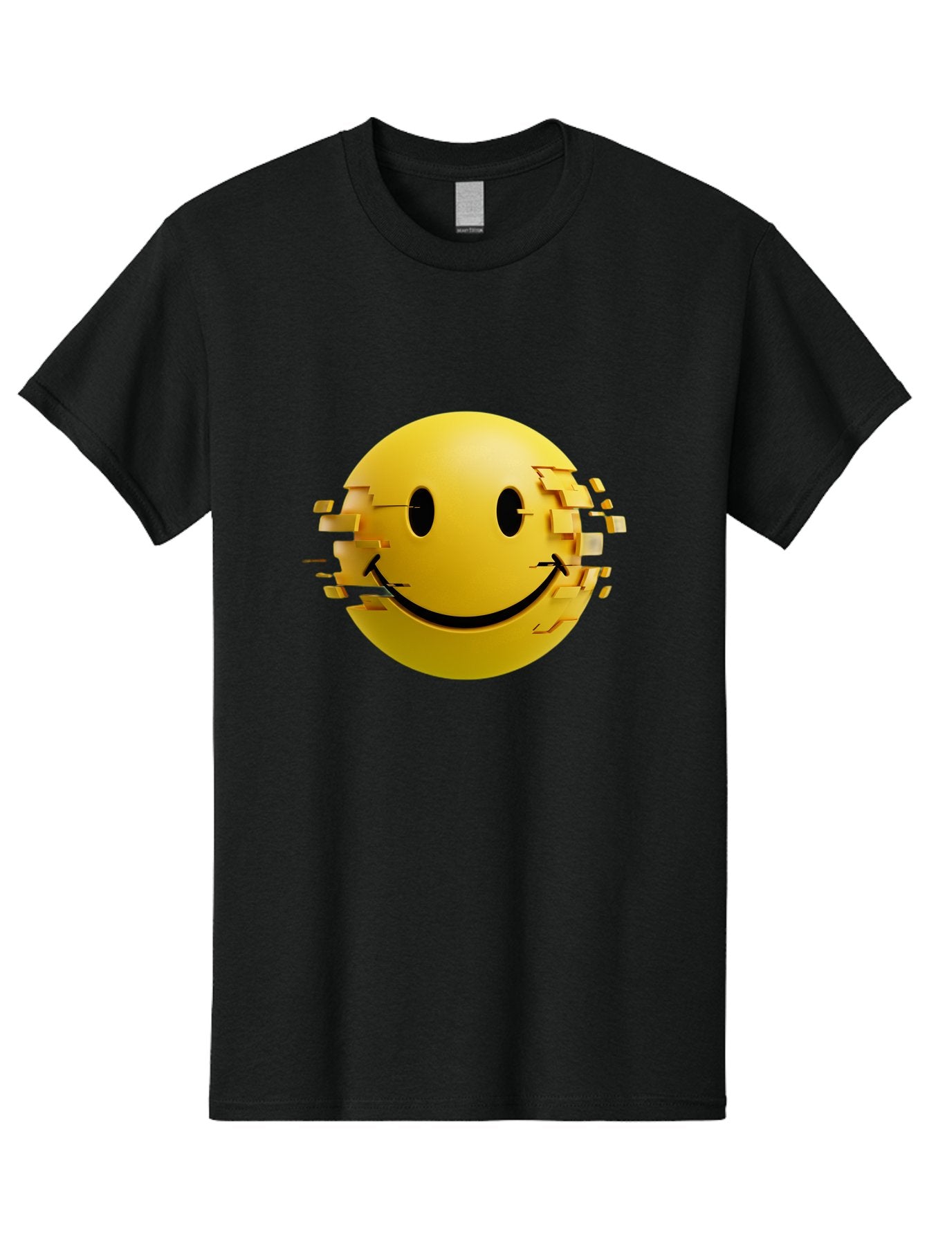 Glitch-Smiley-Face Men'S Graphic Tee, 100% Cotton, Comfortable Casual Summer Wear, Machine Washable, Vintage Camera, Old Camera, Antique Camera, Black Camera, Classic Photography, Photography Equipment, Nostalgic Device, Film Camera, Bak694 15