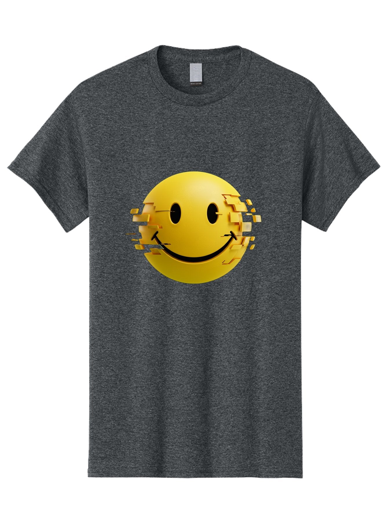 Glitch-Smiley-Face Men'S Graphic Tee, 100% Cotton, Comfortable Casual Summer Wear, Machine Washable, Vintage Camera, Old Camera, Antique Camera, Black Camera, Classic Photography, Photography Equipment, Nostalgic Device, Film Camera, Bak694 9