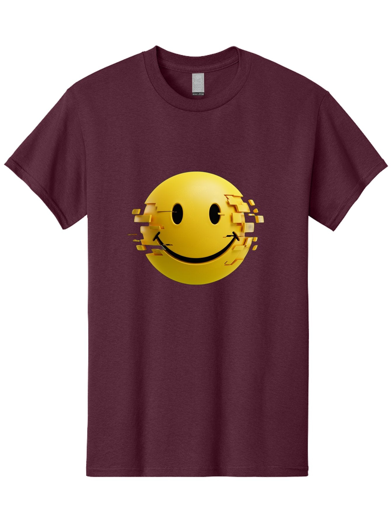 Glitch-Smiley-Face Men'S Graphic Tee, 100% Cotton, Comfortable Casual Summer Wear, Machine Washable, Vintage Camera, Old Camera, Antique Camera, Black Camera, Classic Photography, Photography Equipment, Nostalgic Device, Film Camera, Bak694 3