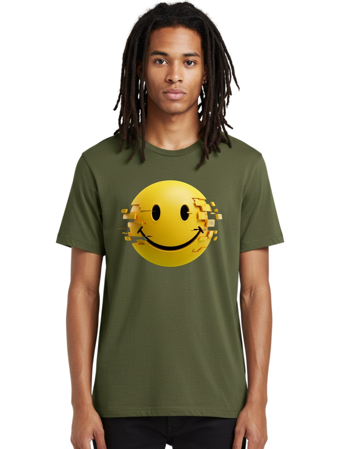 Glitch-Smiley-Face Men'S Graphic Tee, 100% Cotton, Comfortable Casual Summer Wear, Machine Washable, Vintage Camera, Old Camera, Antique Camera, Black Camera, Classic Photography, Photography Equipment, Nostalgic Device, Film Camera, Bak694 18