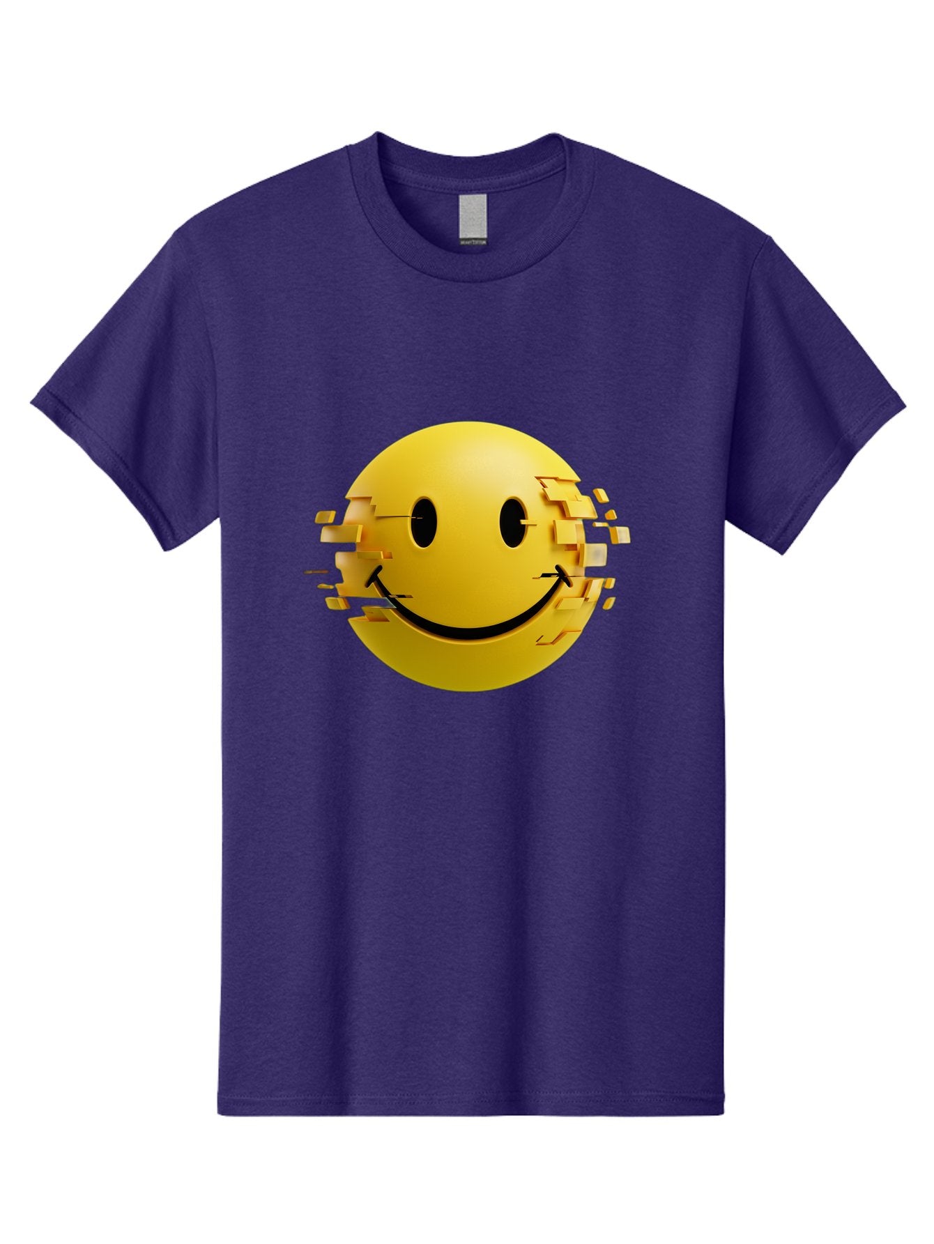 Glitch-Smiley-Face Men'S Graphic Tee, 100% Cotton, Comfortable Casual Summer Wear, Machine Washable, Vintage Camera, Old Camera, Antique Camera, Black Camera, Classic Photography, Photography Equipment, Nostalgic Device, Film Camera, Bak694