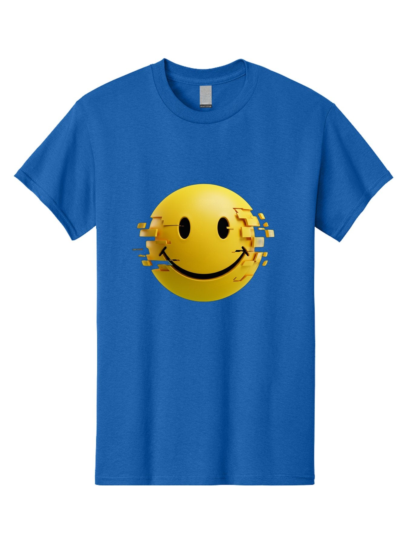 Glitch-Smiley-Face Men'S Graphic Tee, 100% Cotton, Comfortable Casual Summer Wear, Machine Washable, Vintage Camera, Old Camera, Antique Camera, Black Camera, Classic Photography, Photography Equipment, Nostalgic Device, Film Camera, Bak694