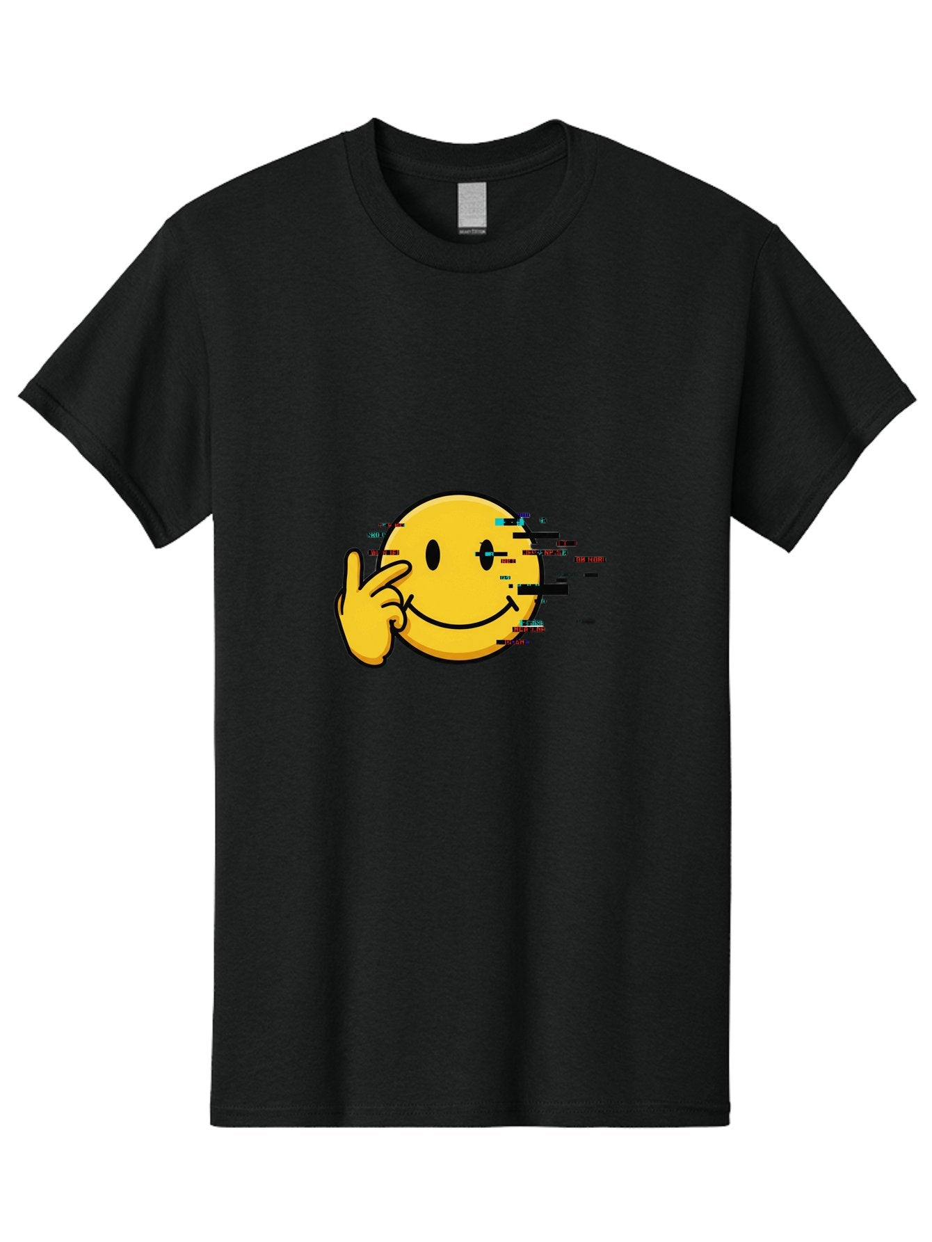 Glitch-Smiley Men'S Graphic Tee, 100% Cotton, Comfortable Casual Summer Wear, Machine Washable, Vintage Camera, Old Camera, Antique Camera, Black Camera, Classic Photography, Photography Equipment, Nostalgic Device, Film Camera, Camera Art Bak695 8