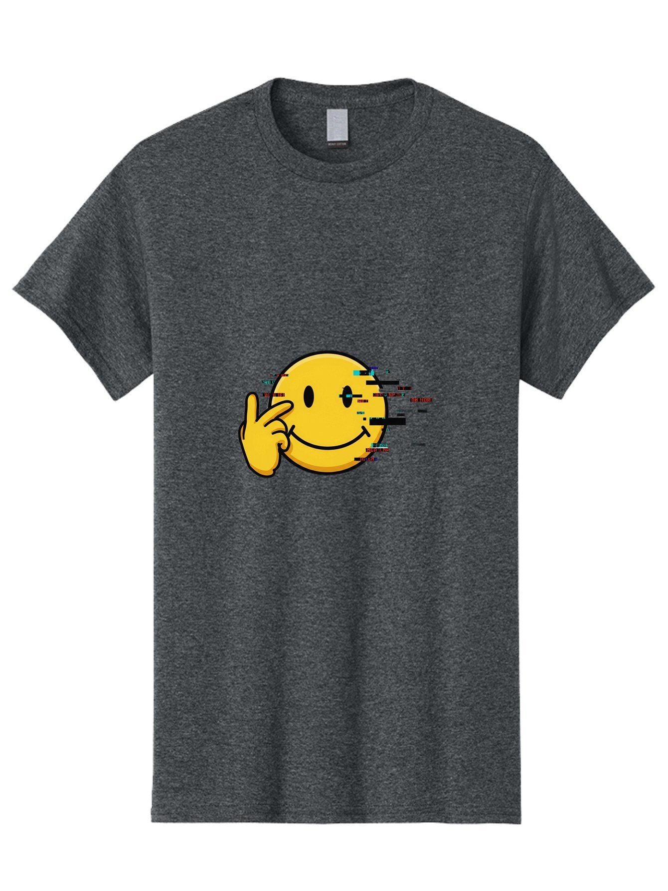 Glitch-Smiley Men'S Graphic Tee, 100% Cotton, Comfortable Casual Summer Wear, Machine Washable, Vintage Camera, Old Camera, Antique Camera, Black Camera, Classic Photography, Photography Equipment, Nostalgic Device, Film Camera, Camera Art Bak695 7