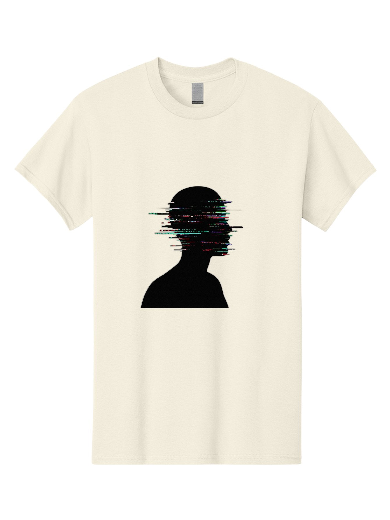 Glitching-Human-Silhouette Men'S Graphic Tee, 100% Cotton, Comfortable Casual Summer Wear, Machine Washable, Vintage Camera, Old Camera, Antique Camera, Black Camera, Classic Photography, Photography Equipment, Nostalgic Device, Film Camera, Bak696 11