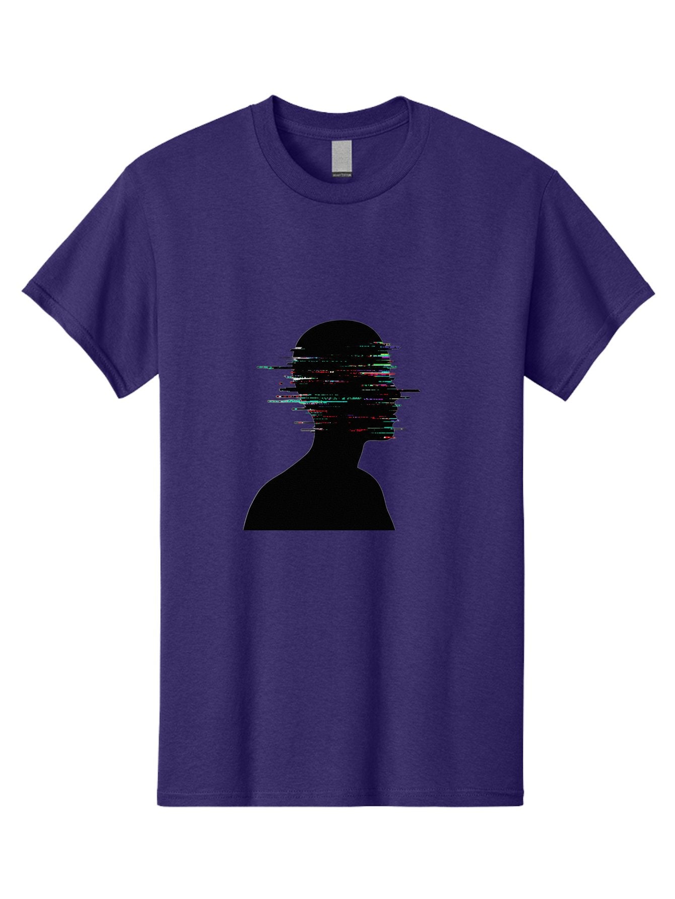 Glitching-Human-Silhouette Men'S Graphic Tee, 100% Cotton, Comfortable Casual Summer Wear, Machine Washable, Vintage Camera, Old Camera, Antique Camera, Black Camera, Classic Photography, Photography Equipment, Nostalgic Device, Film Camera, Bak696 10