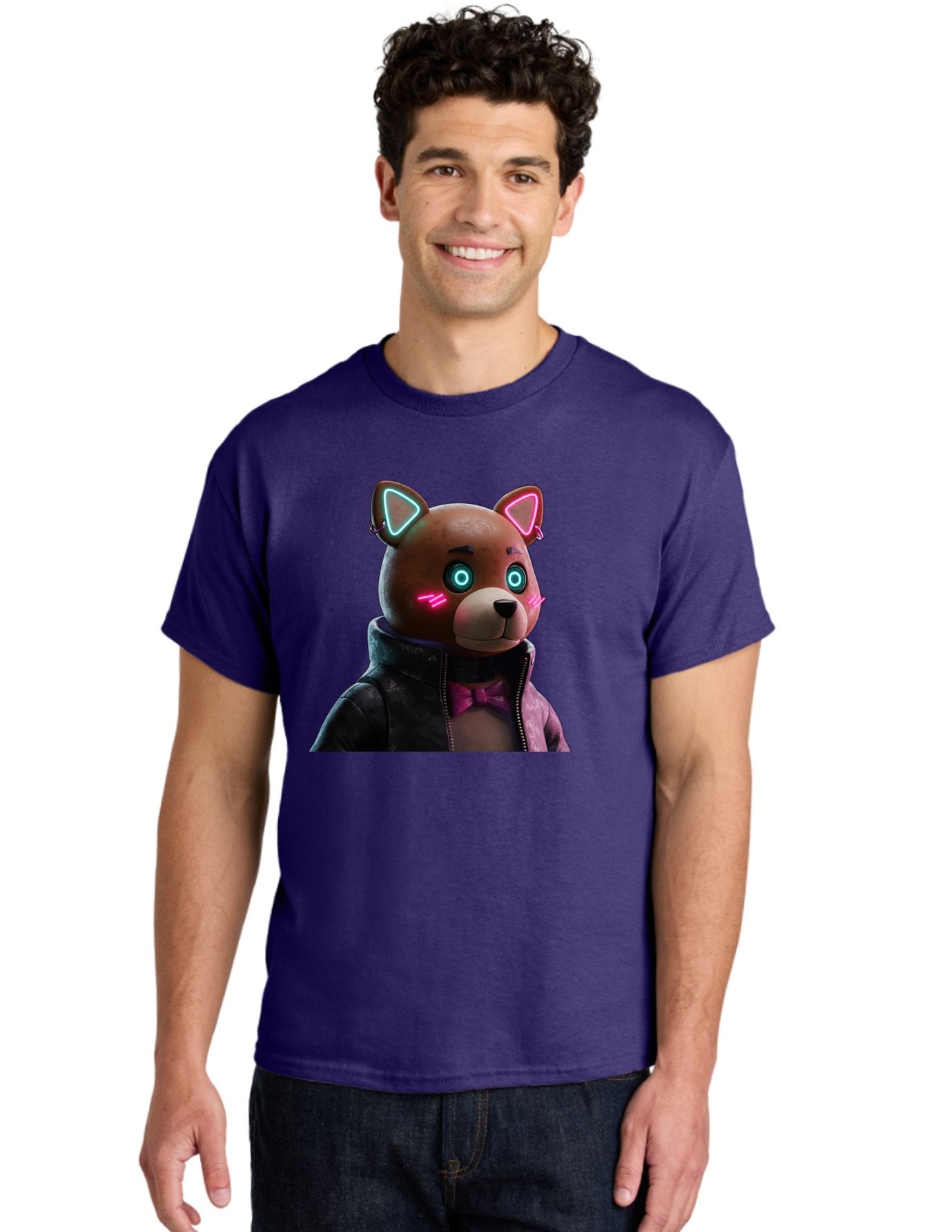 Glowing-Eyes-Bear Men'S Graphic Tee, 100% Cotton, Comfortable Casual Summer Wear, Machine Washable, Vintage Camera, Old Camera, Antique Camera, Black Camera, Classic Photography, Photography Equipment, Nostalgic Device, Film Camera, Camera Art Bak701 22