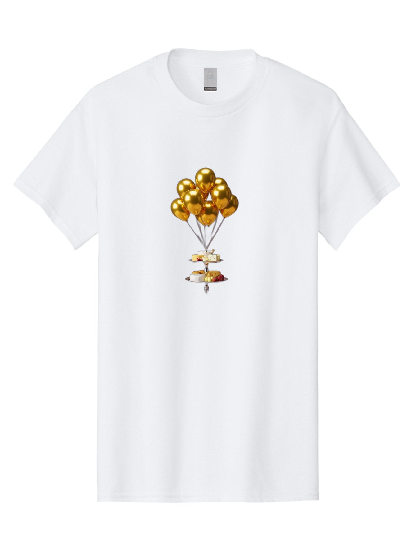 Gold-Balloons-Cake-Stand-Dessert Men'S Graphic Tee, 100% Cotton, Comfortable Casual Summer Wear, Machine Washable, Vintage Camera, Old Camera, Antique Camera, Black Camera, Classic Photography, Photography Equipment, Nostalgic Device, Bak705 3