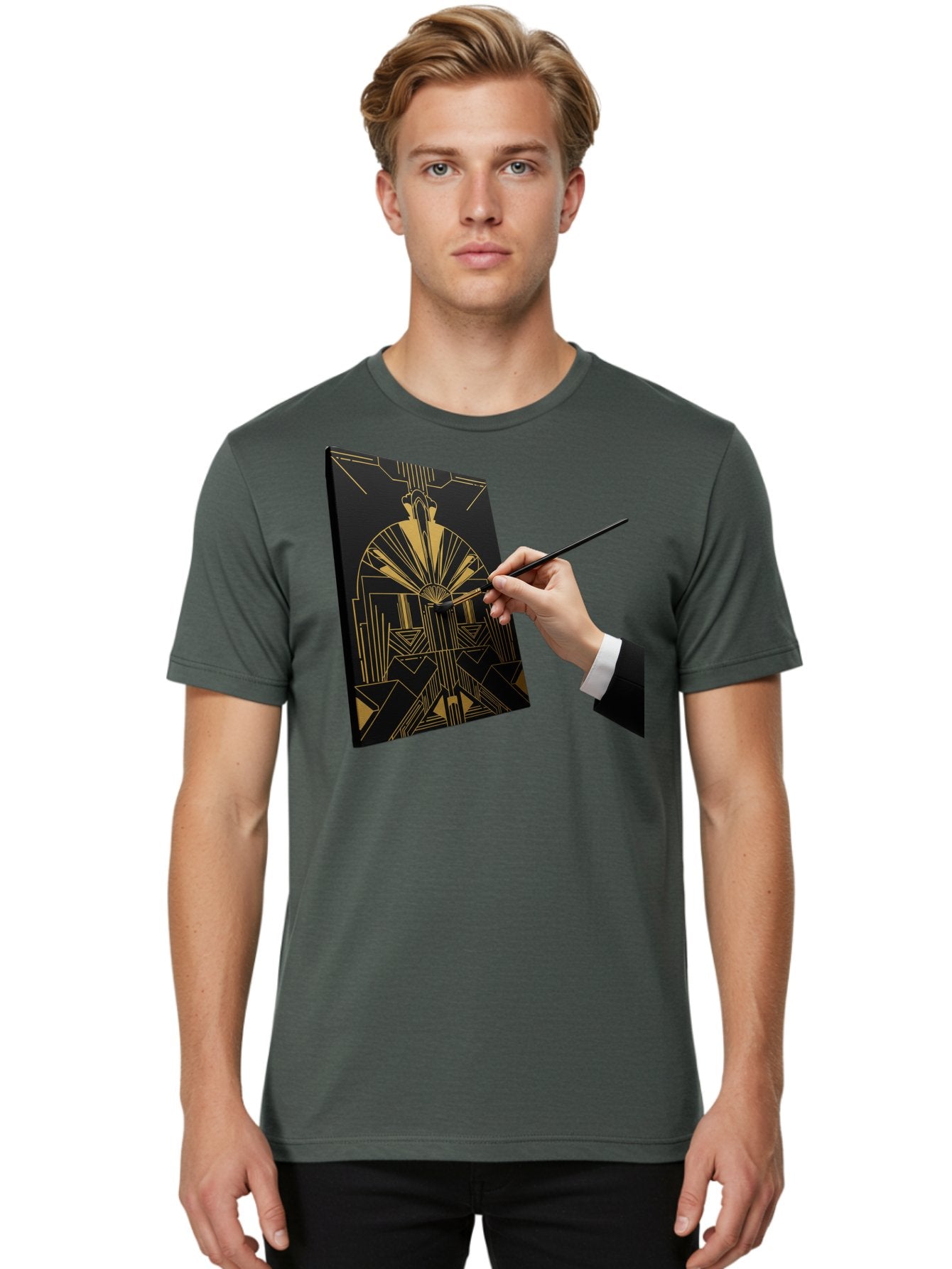 Gold-Foil-Art Men'S Graphic Tee, 100% Cotton, Comfortable Casual Summer Wear, Machine Washable, Vintage Camera, Old Camera, Antique Camera, Black Camera, Classic Photography, Photography Equipment, Nostalgic Device, Film Camera, Camera Art Bak706 28