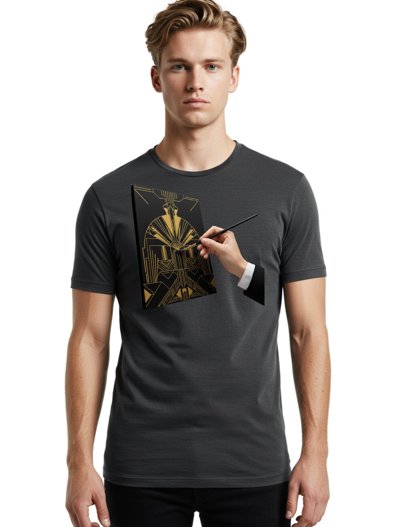 Gold-Foil-Art Men'S Graphic Tee, 100% Cotton, Comfortable Casual Summer Wear, Machine Washable, Vintage Camera, Old Camera, Antique Camera, Black Camera, Classic Photography, Photography Equipment, Nostalgic Device, Film Camera, Camera Art Bak706 21