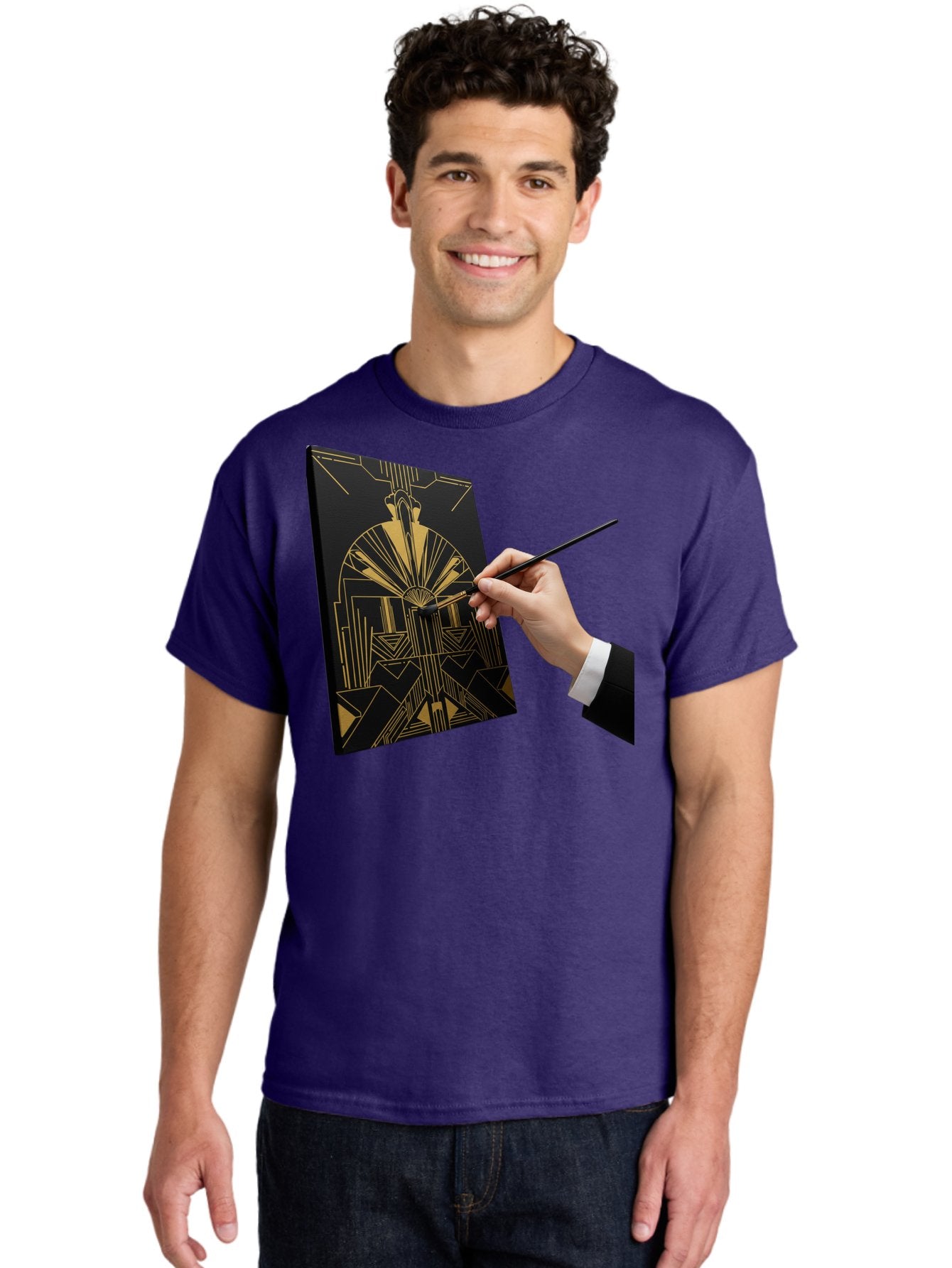 Gold-Foil-Art Men'S Graphic Tee, 100% Cotton, Comfortable Casual Summer Wear, Machine Washable, Vintage Camera, Old Camera, Antique Camera, Black Camera, Classic Photography, Photography Equipment, Nostalgic Device, Film Camera, Camera Art Bak706 17