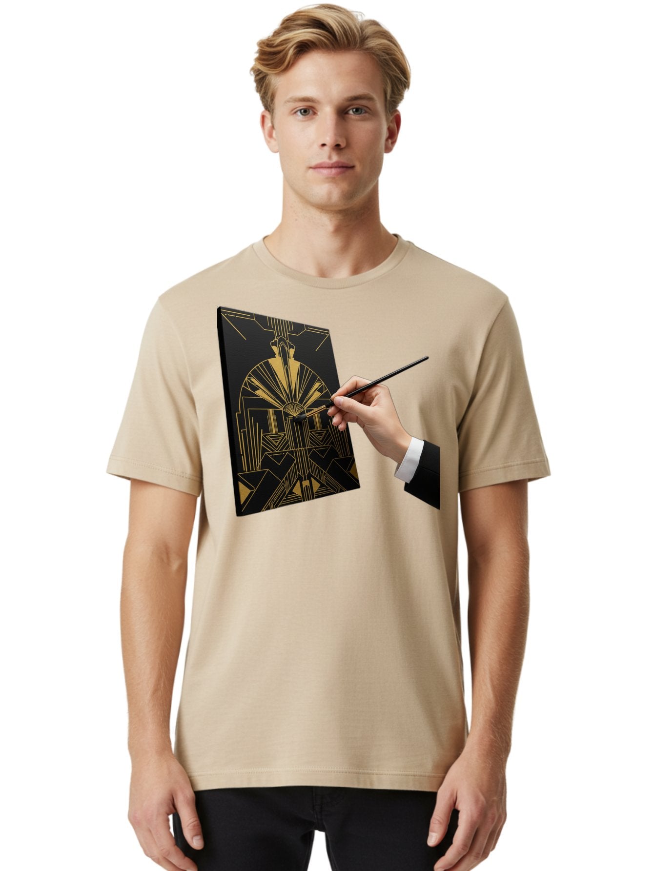 Gold-Foil-Art Men'S Graphic Tee, 100% Cotton, Comfortable Casual Summer Wear, Machine Washable, Vintage Camera, Old Camera, Antique Camera, Black Camera, Classic Photography, Photography Equipment, Nostalgic Device, Film Camera, Camera Art Bak706 24