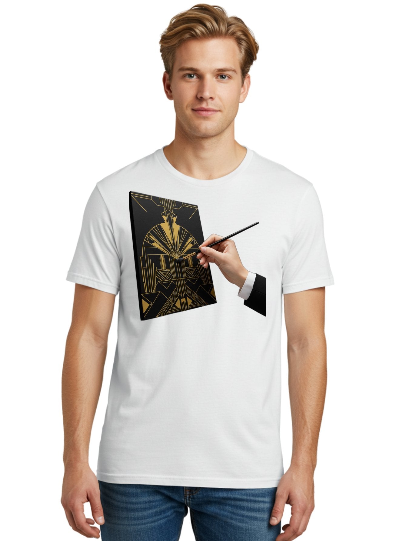 Gold-Foil-Art Men'S Graphic Tee, 100% Cotton, Comfortable Casual Summer Wear, Machine Washable, Vintage Camera, Old Camera, Antique Camera, Black Camera, Classic Photography, Photography Equipment, Nostalgic Device, Film Camera, Camera Art Bak706 20