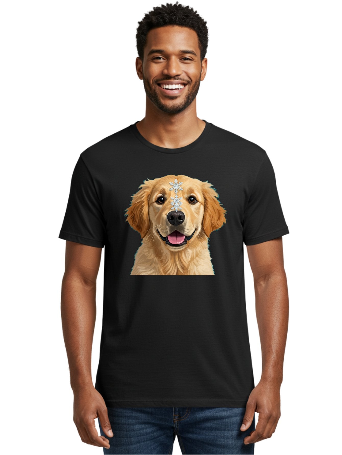 Golden-Retriever-Snowflake Men'S Graphic Tee, 100% Cotton, Comfortable Casual Summer Wear, Machine Washable, Vintage Camera, Old Camera, Antique Camera, Black Camera, Classic Photography, Photography Equipment, Nostalgic Device, Film Camera, Bak708 27