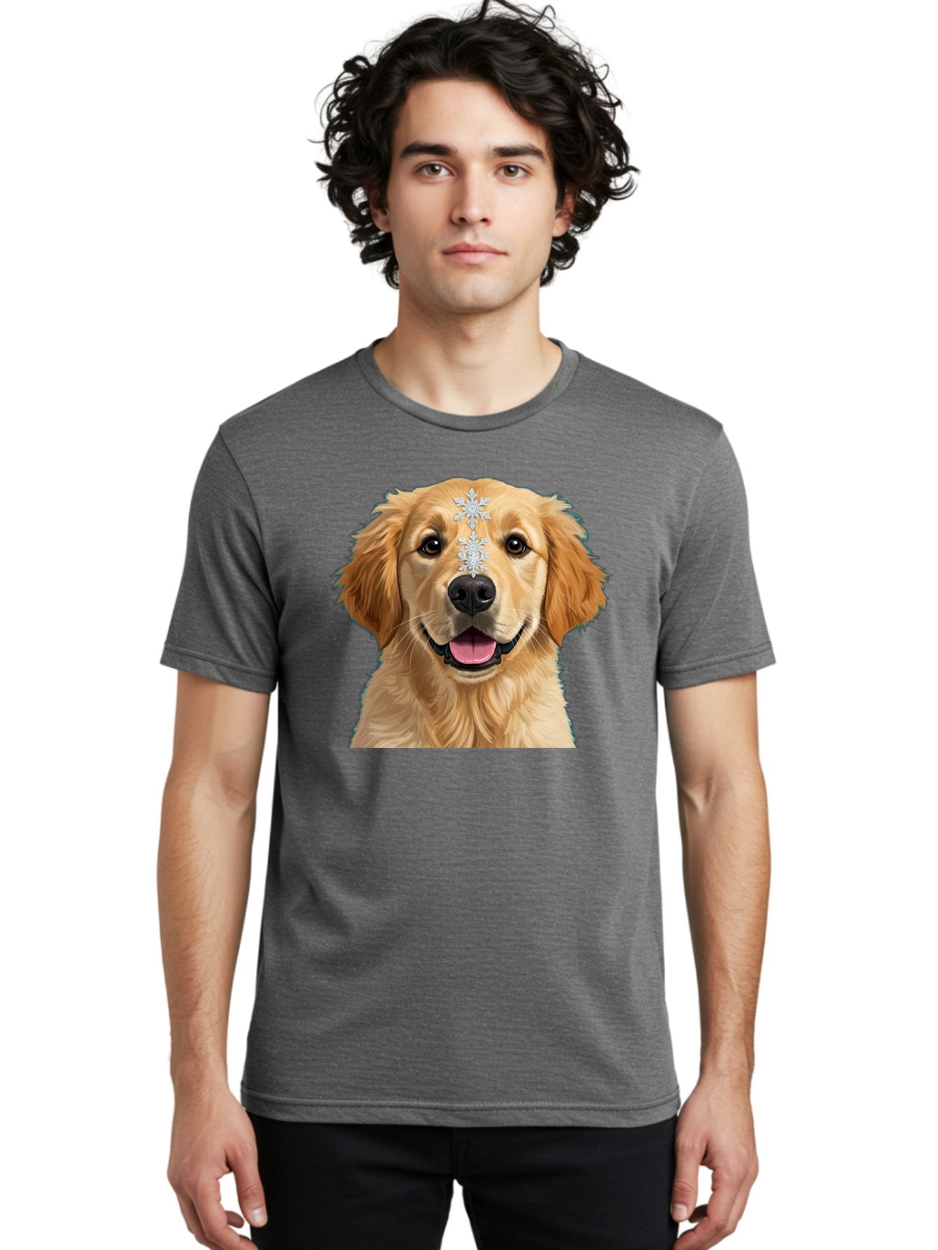 Golden-Retriever-Snowflake Men'S Graphic Tee, 100% Cotton, Comfortable Casual Summer Wear, Machine Washable, Vintage Camera, Old Camera, Antique Camera, Black Camera, Classic Photography, Photography Equipment, Nostalgic Device, Film Camera, Bak708 24