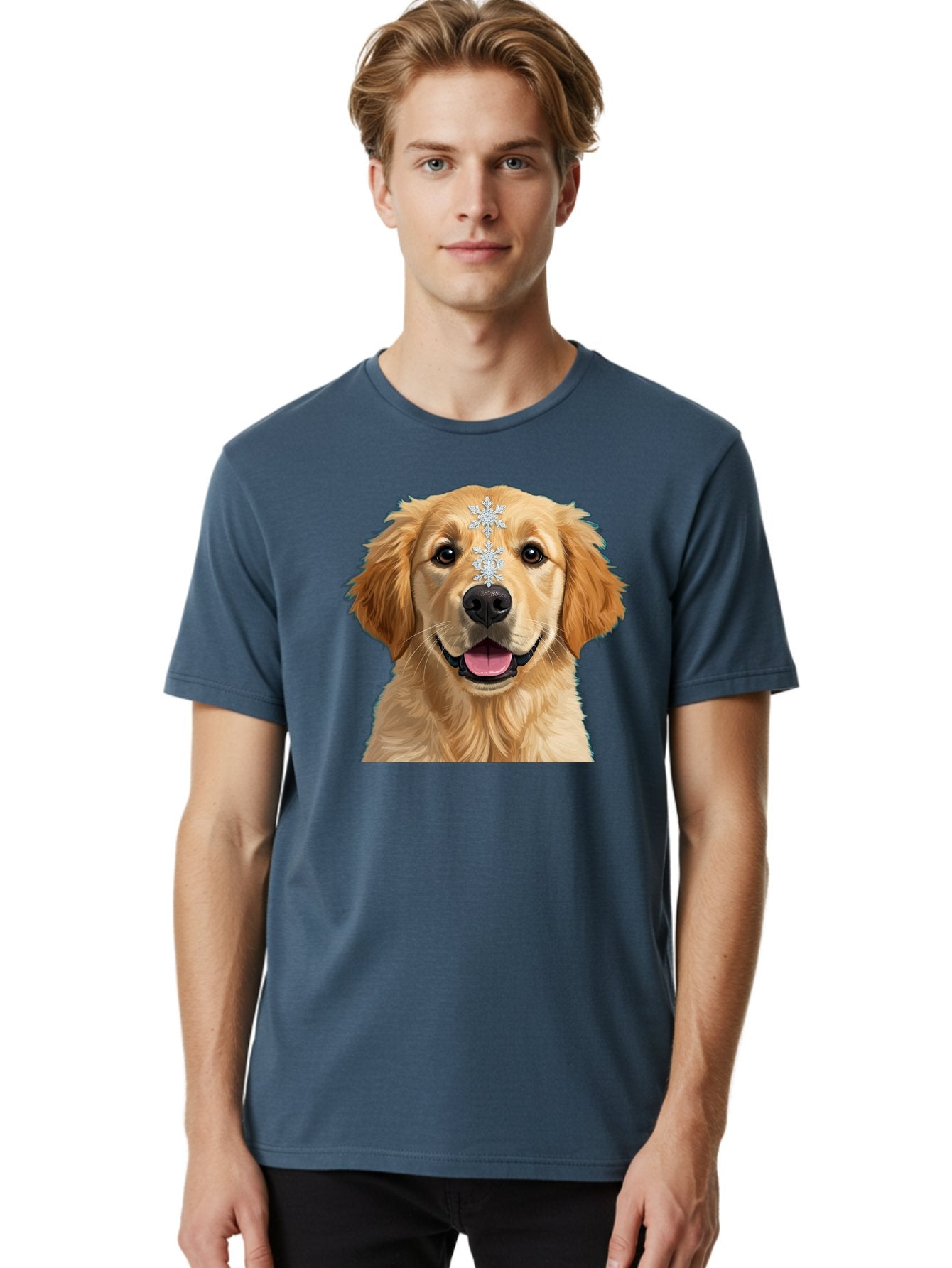 Golden-Retriever-Snowflake Men'S Graphic Tee, 100% Cotton, Comfortable Casual Summer Wear, Machine Washable, Vintage Camera, Old Camera, Antique Camera, Black Camera, Classic Photography, Photography Equipment, Nostalgic Device, Film Camera, Bak708 29