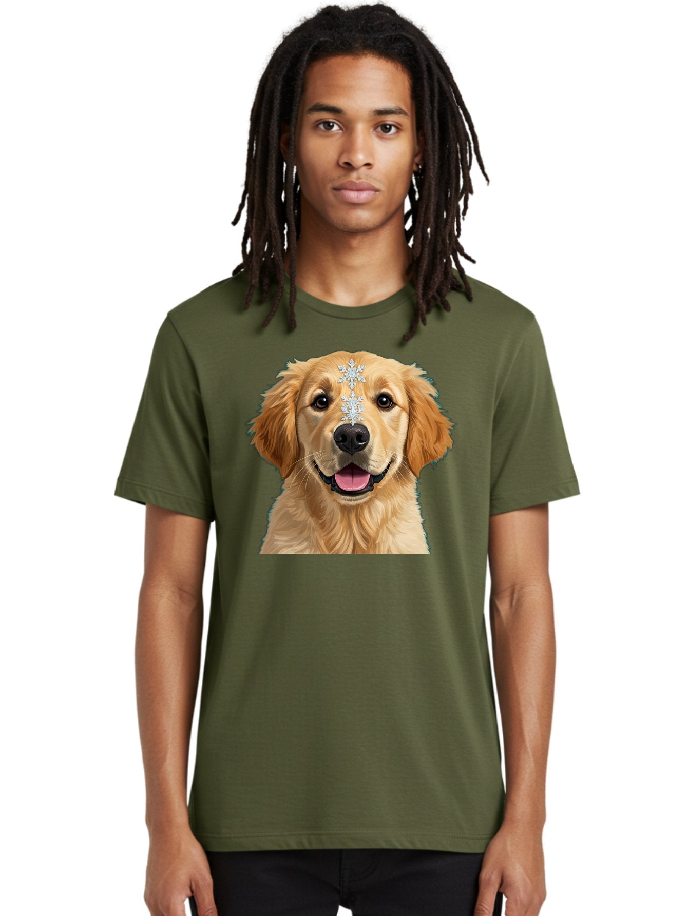 Golden-Retriever-Snowflake Men'S Graphic Tee, 100% Cotton, Comfortable Casual Summer Wear, Machine Washable, Vintage Camera, Old Camera, Antique Camera, Black Camera, Classic Photography, Photography Equipment, Nostalgic Device, Film Camera, Bak708 23
