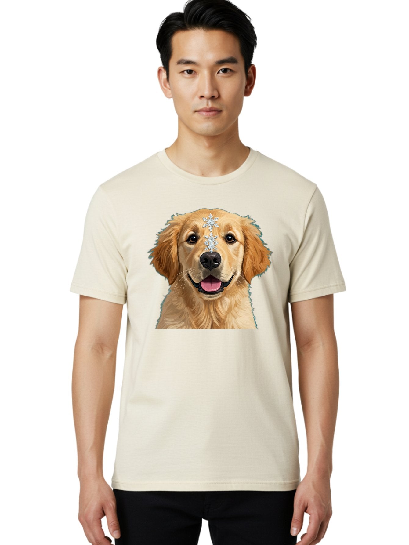 Golden-Retriever-Snowflake Men'S Graphic Tee, 100% Cotton, Comfortable Casual Summer Wear, Machine Washable, Vintage Camera, Old Camera, Antique Camera, Black Camera, Classic Photography, Photography Equipment, Nostalgic Device, Film Camera, Bak708 16
