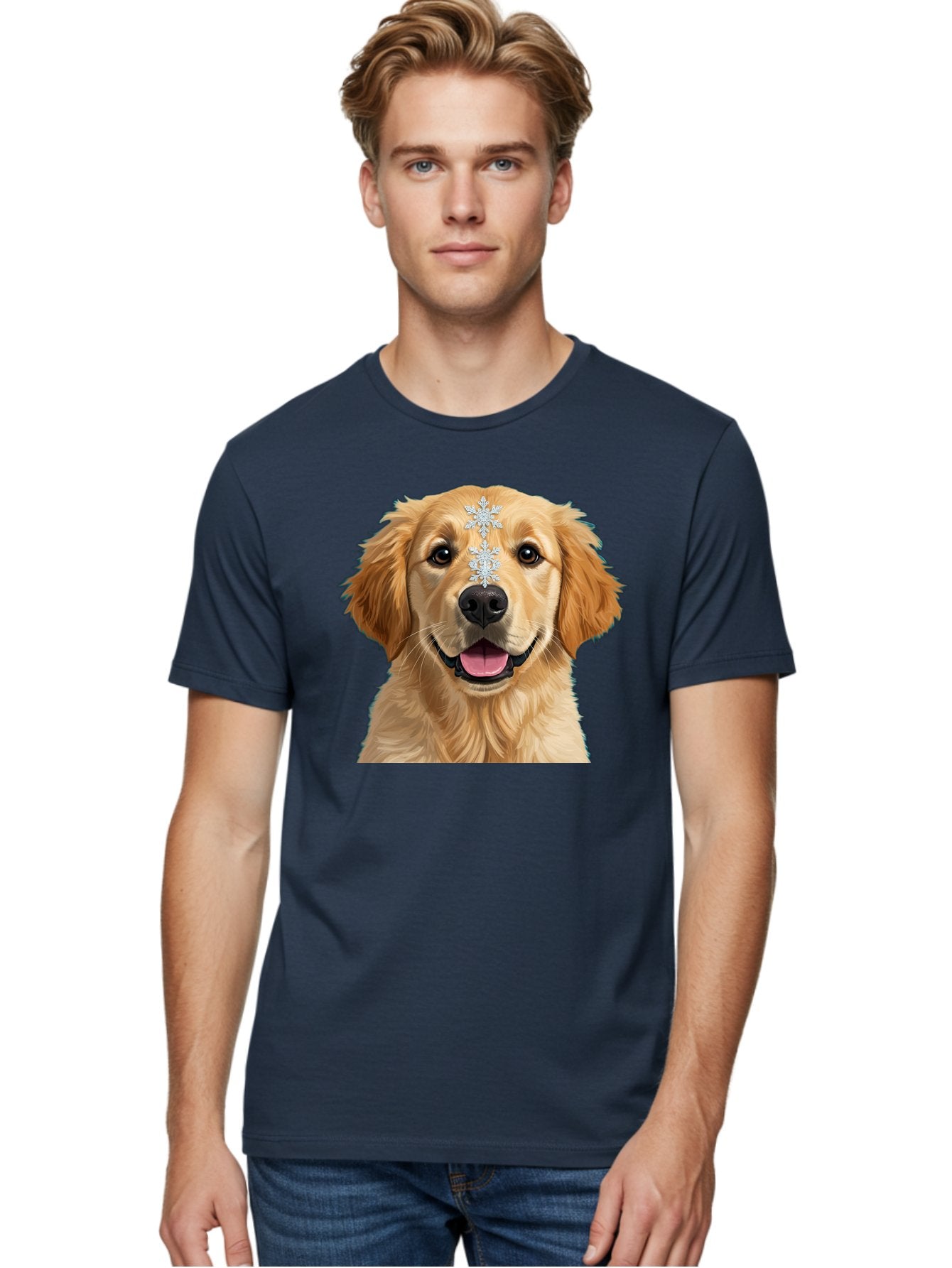 Golden-Retriever-Snowflake Men'S Graphic Tee, 100% Cotton, Comfortable Casual Summer Wear, Machine Washable, Vintage Camera, Old Camera, Antique Camera, Black Camera, Classic Photography, Photography Equipment, Nostalgic Device, Film Camera, Bak708 26