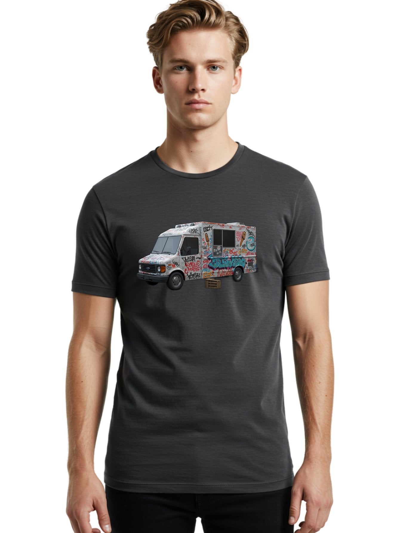 Graffiti-Food-Truck Men'S Graphic Tee, 100% Cotton, Comfortable Casual Summer Wear, Machine Washable, Vintage Camera, Old Camera, Antique Camera, Black Camera, Classic Photography, Photography Equipment, Nostalgic Device, Film Camera, Bak713 26