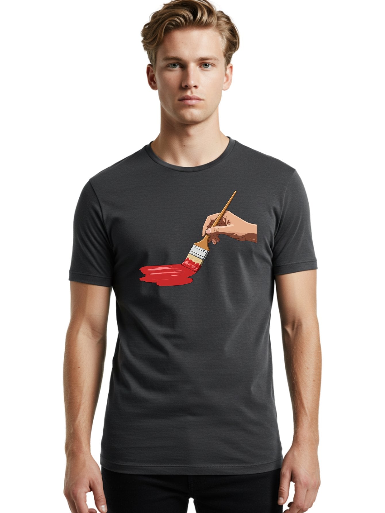 Hand-Painting-With-Red-Paint Men'S Graphic Tee, 100% Cotton, Comfortable Casual Summer Wear, Machine Washable, Vintage Camera, Old Camera, Antique Camera, Black Camera, Classic Photography, Photography Equipment, Nostalgic Device, Film Camera, Bak718 16