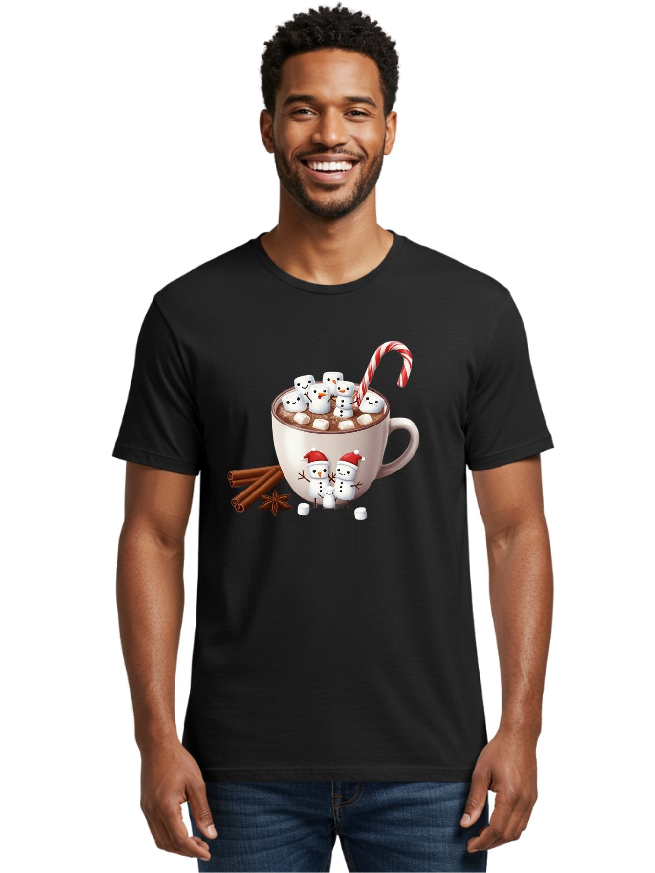 Hot-Chocolate-Snowmen-1 Men'S Graphic Tee, 100% Cotton, Comfortable Casual Summer Wear, Machine Washable, Vintage Camera, Old Camera, Antique Camera, Black Camera, Classic Photography, Photography Equipment, Nostalgic Device, Film Camera, Bak733 27